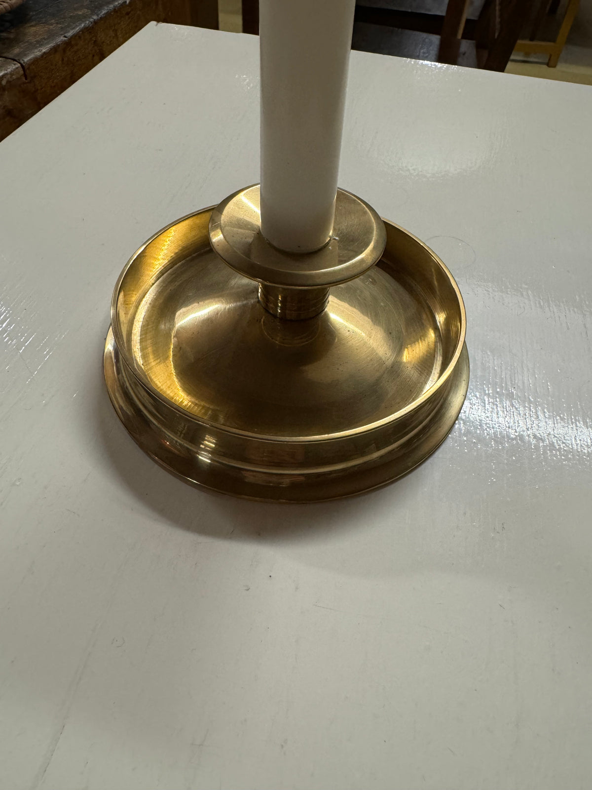 Rejäl mässingsljusstake