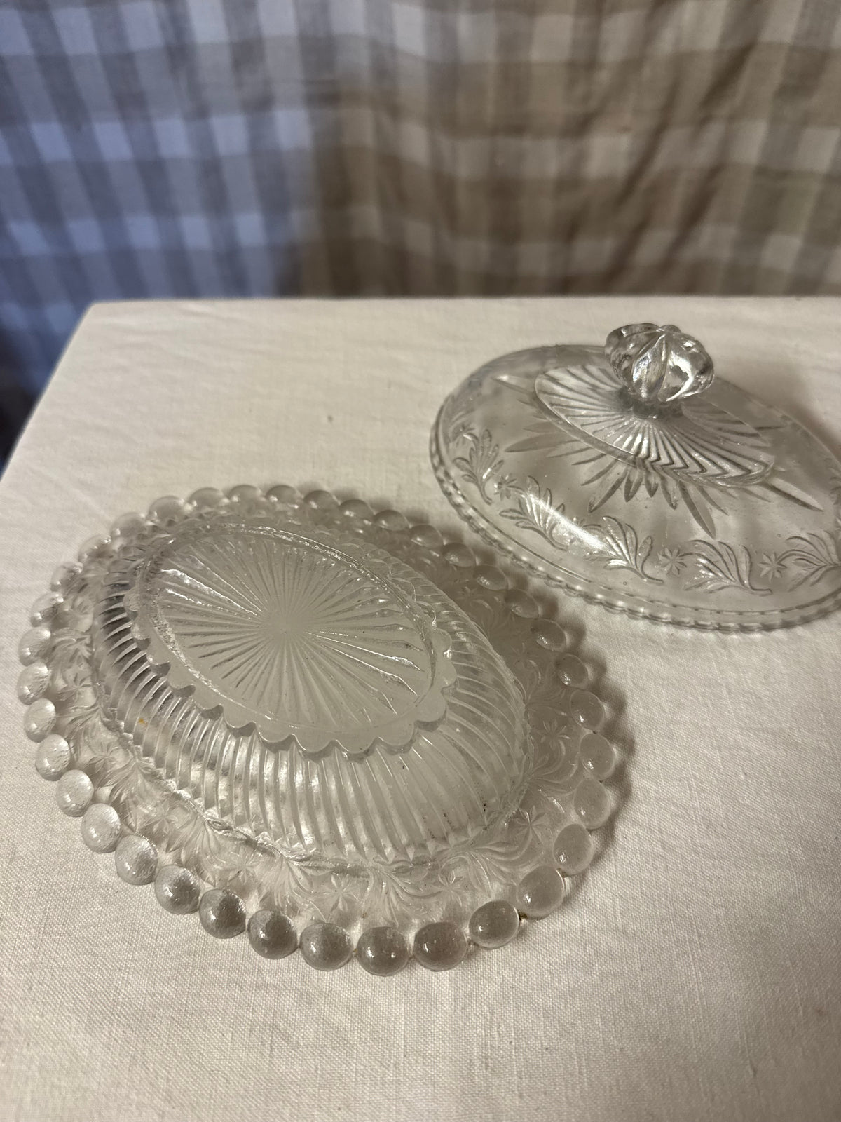 Glasskål med lock