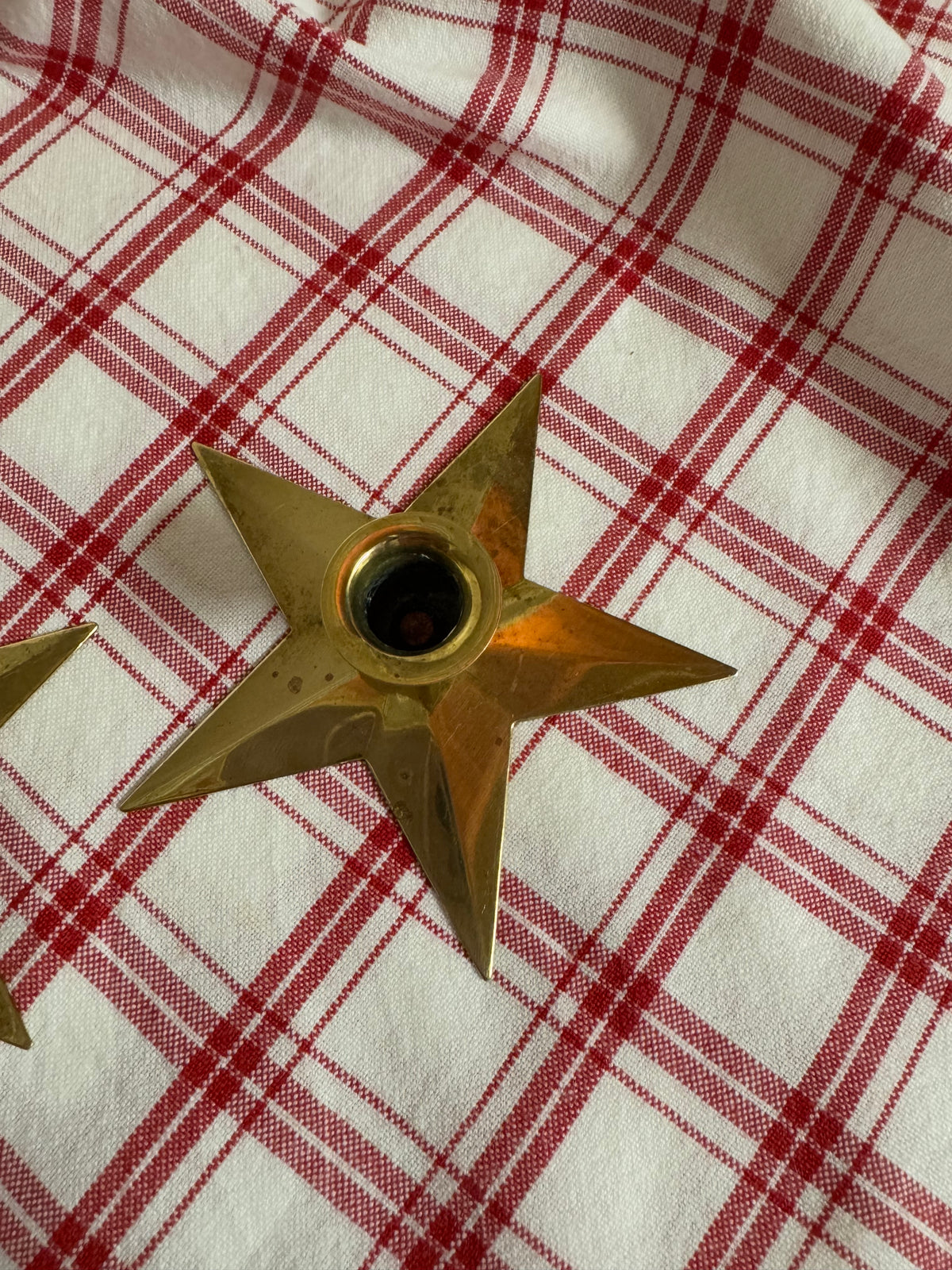 Stjärnor i mässing för julgransljus, 2st