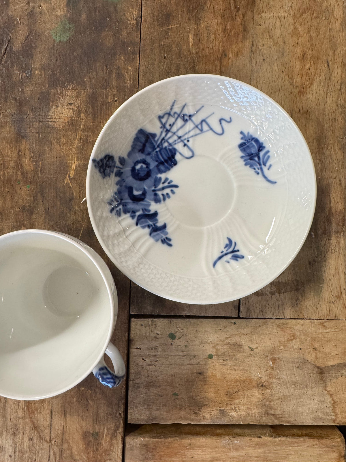 Kaffekopp med fat Blå Blomster Royal Copenhagen 1549