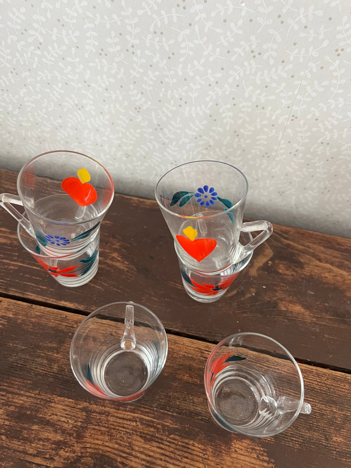 6st handmålade glöggglas