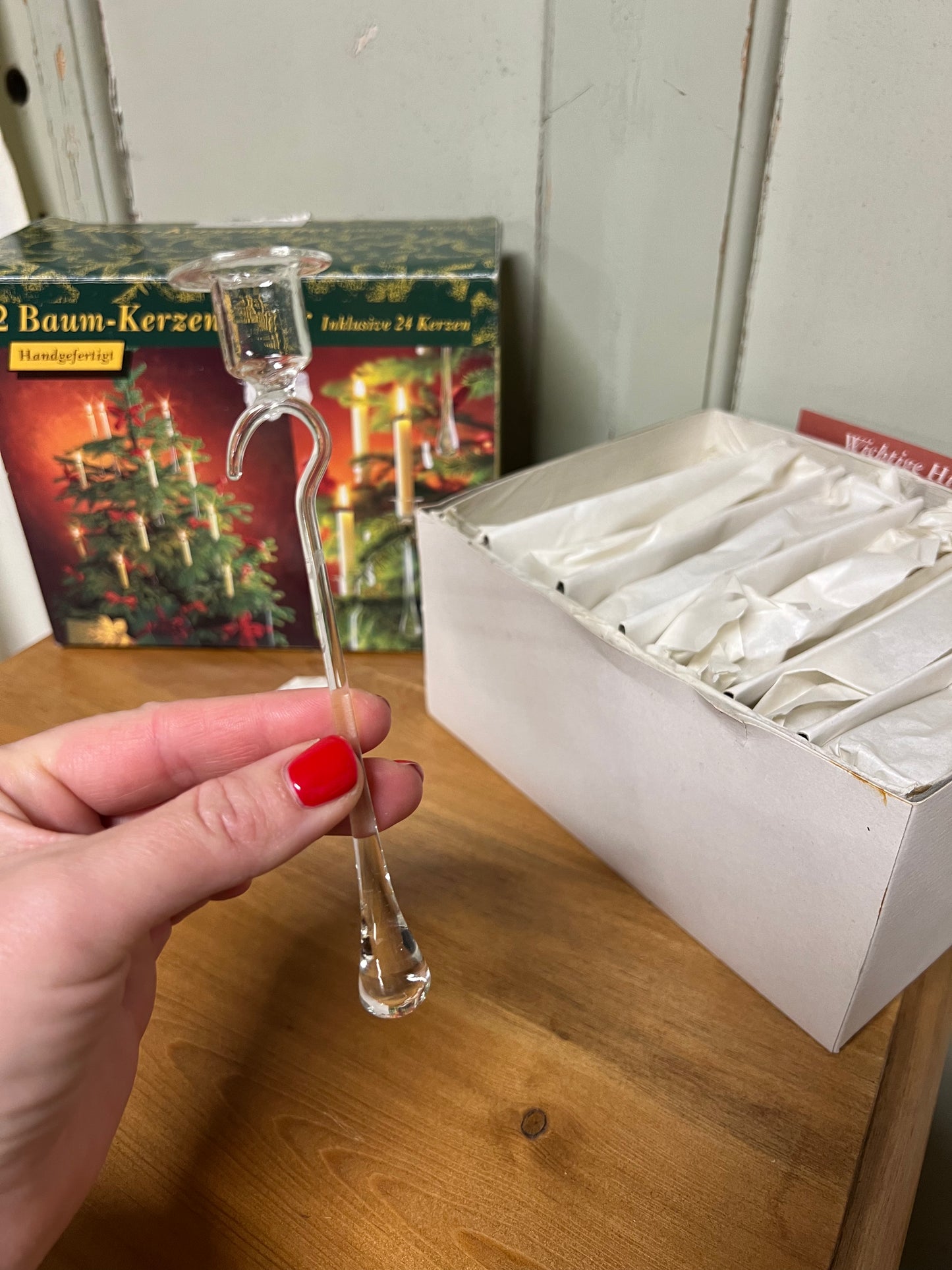 Julgranshängen i glas med droppe