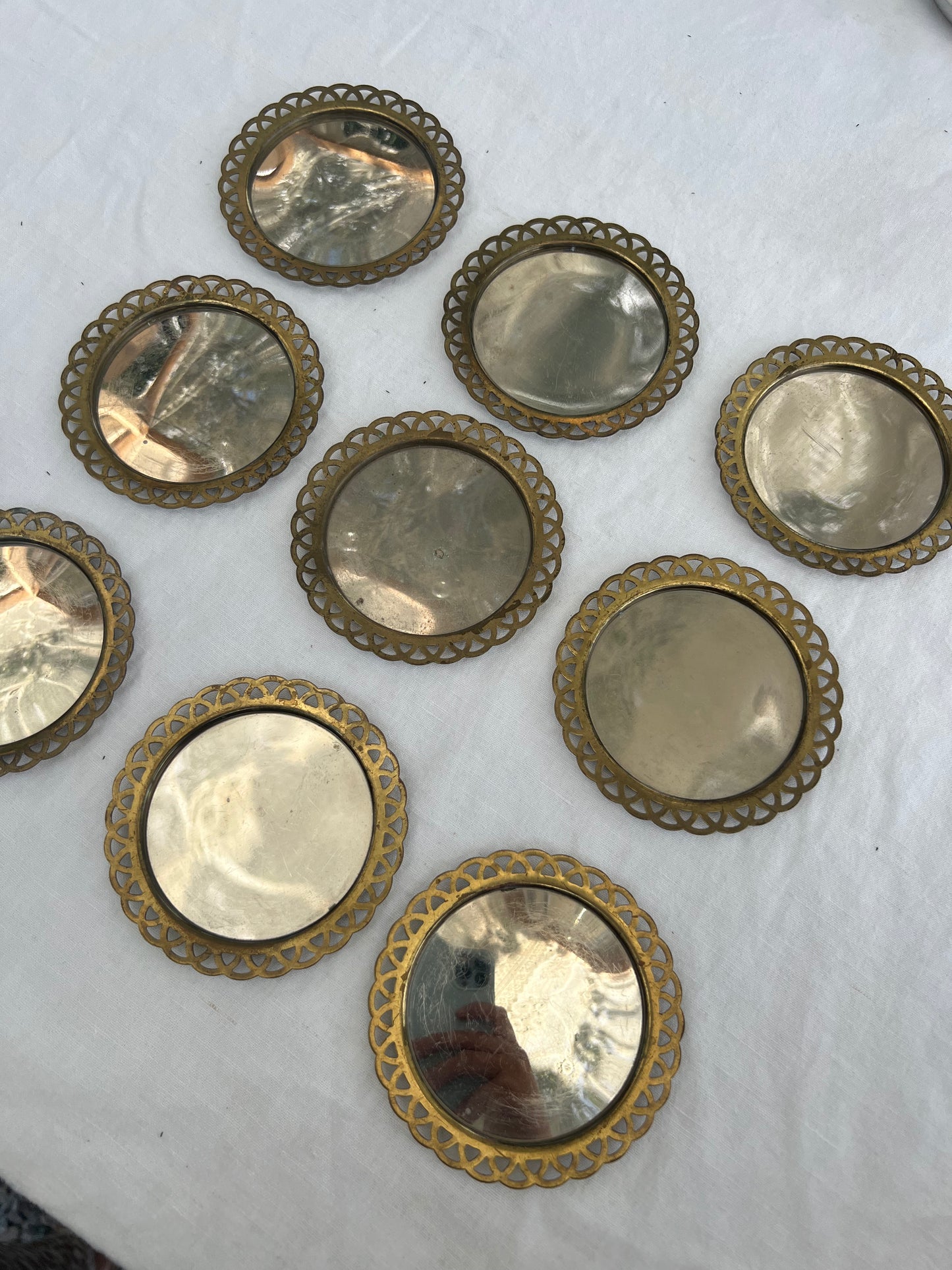 9st glasunderlägg coasters med spegel
