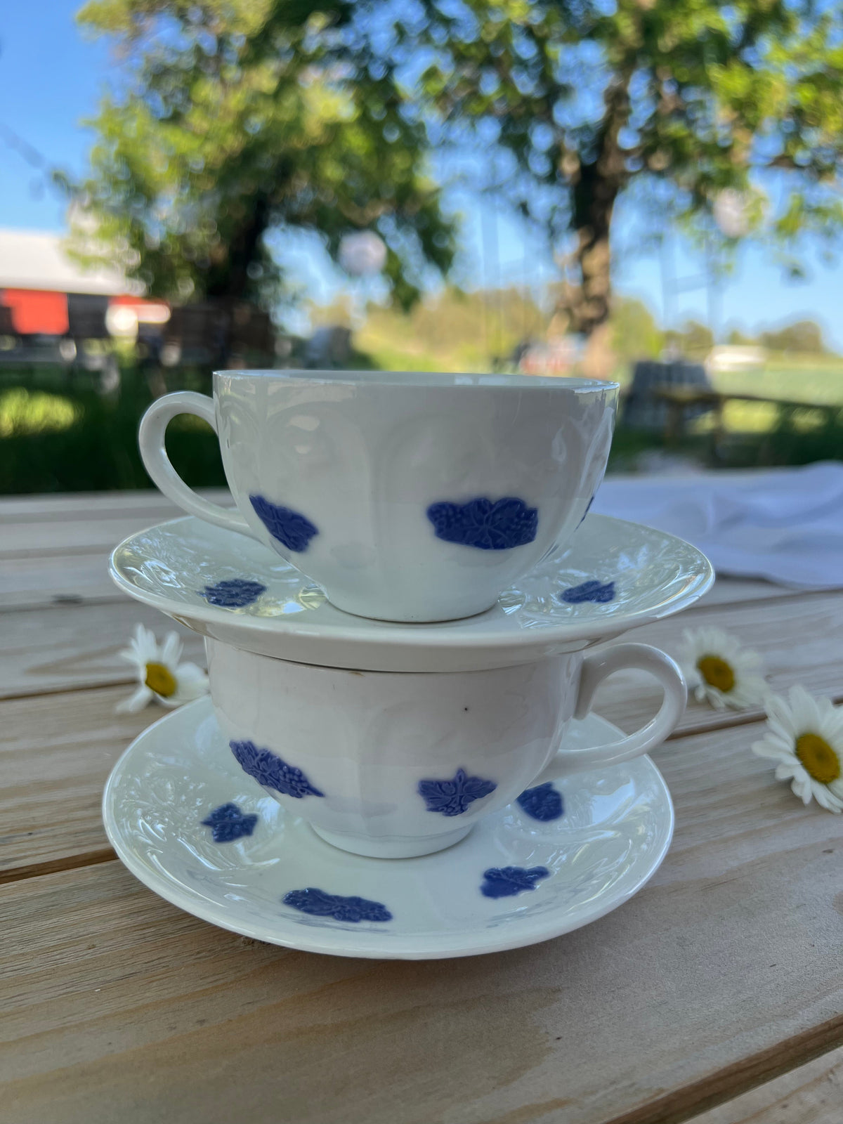 En kaffekopp med fat - Blå Blom Old Gustavsberg