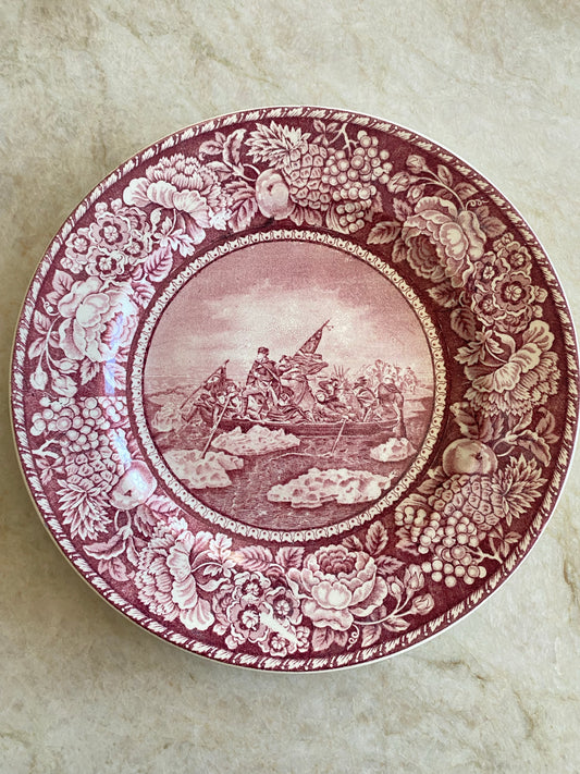 Mattallrik i vinrött - Staffordshire Engelskt porslin