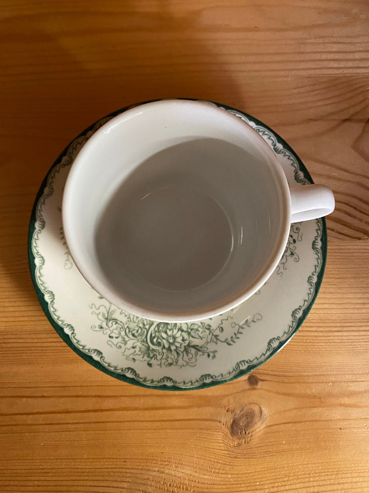Kaffekopp med fat - Grön Anna