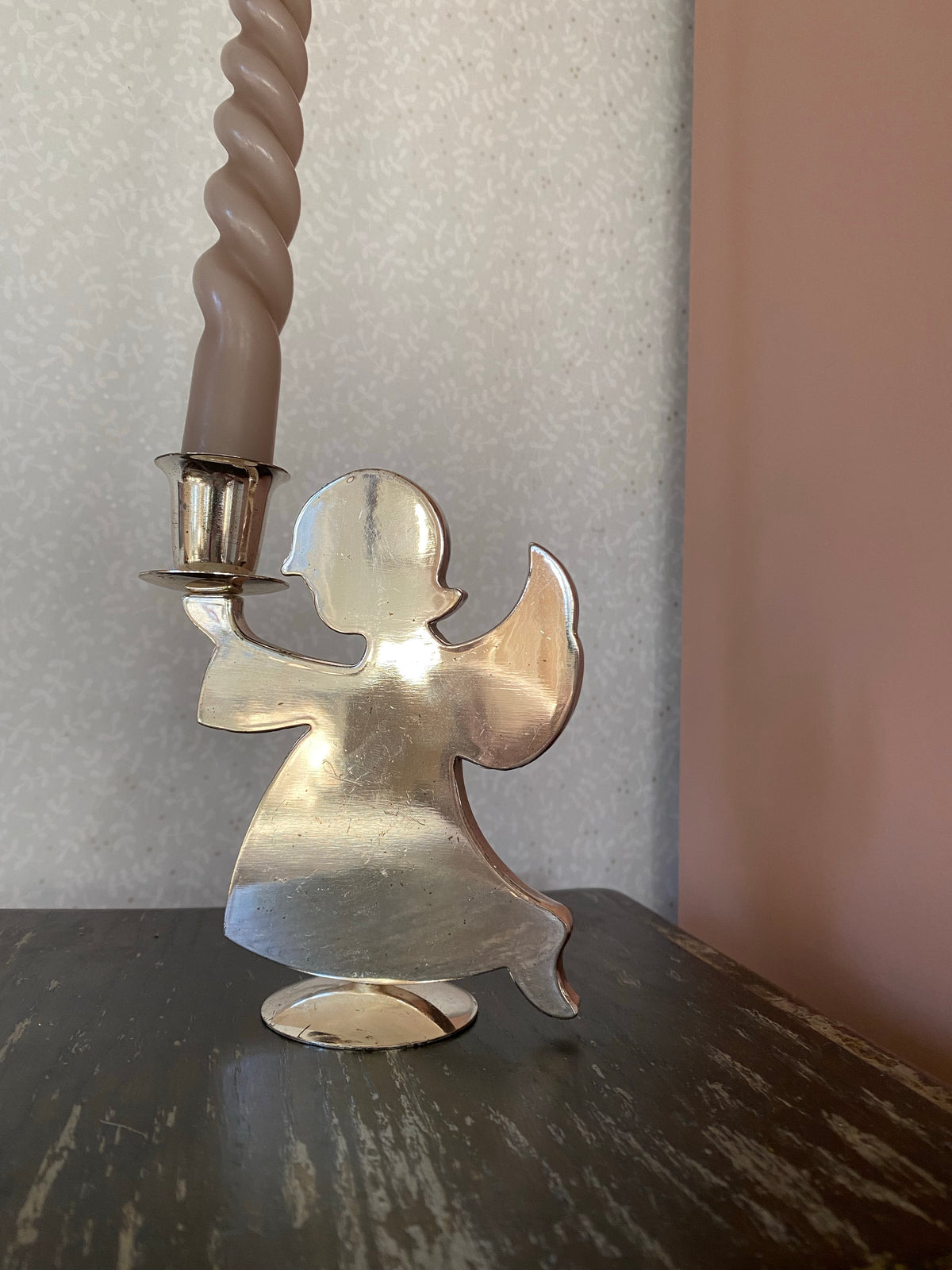 Änglaljusstake i silver