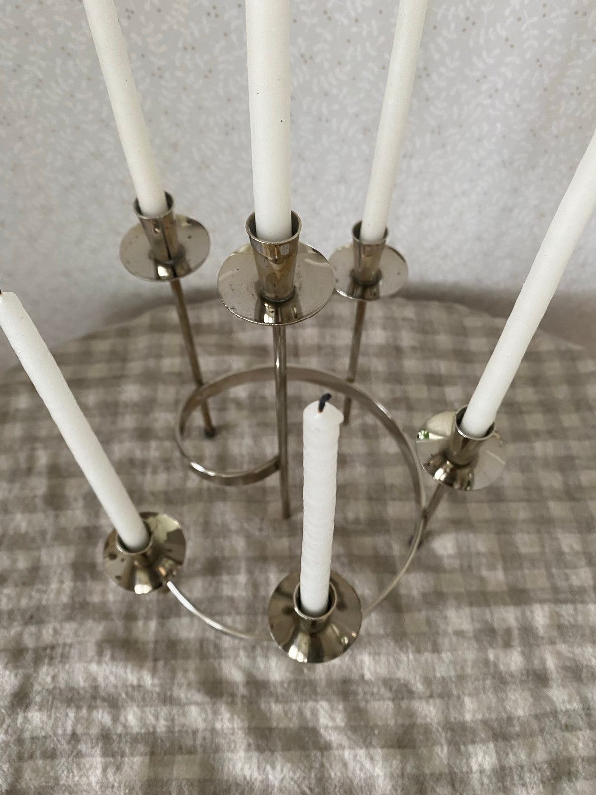 Flerarmad ljusstake i silver
