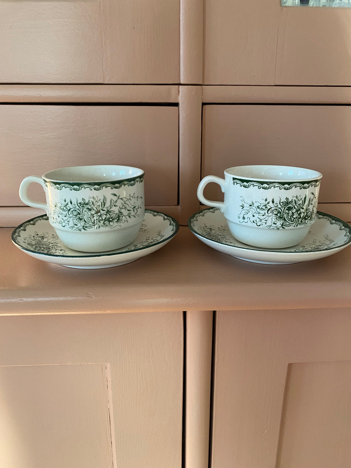 Gröna Anna Rörstrand - 2st kaffekoppar med fat