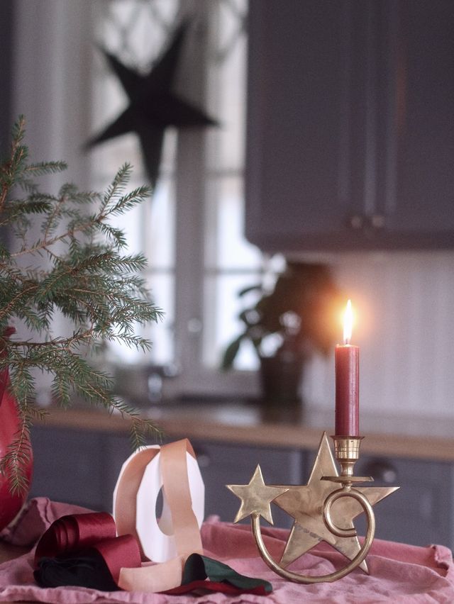 Väggljusstake i mässing ~ stjärna