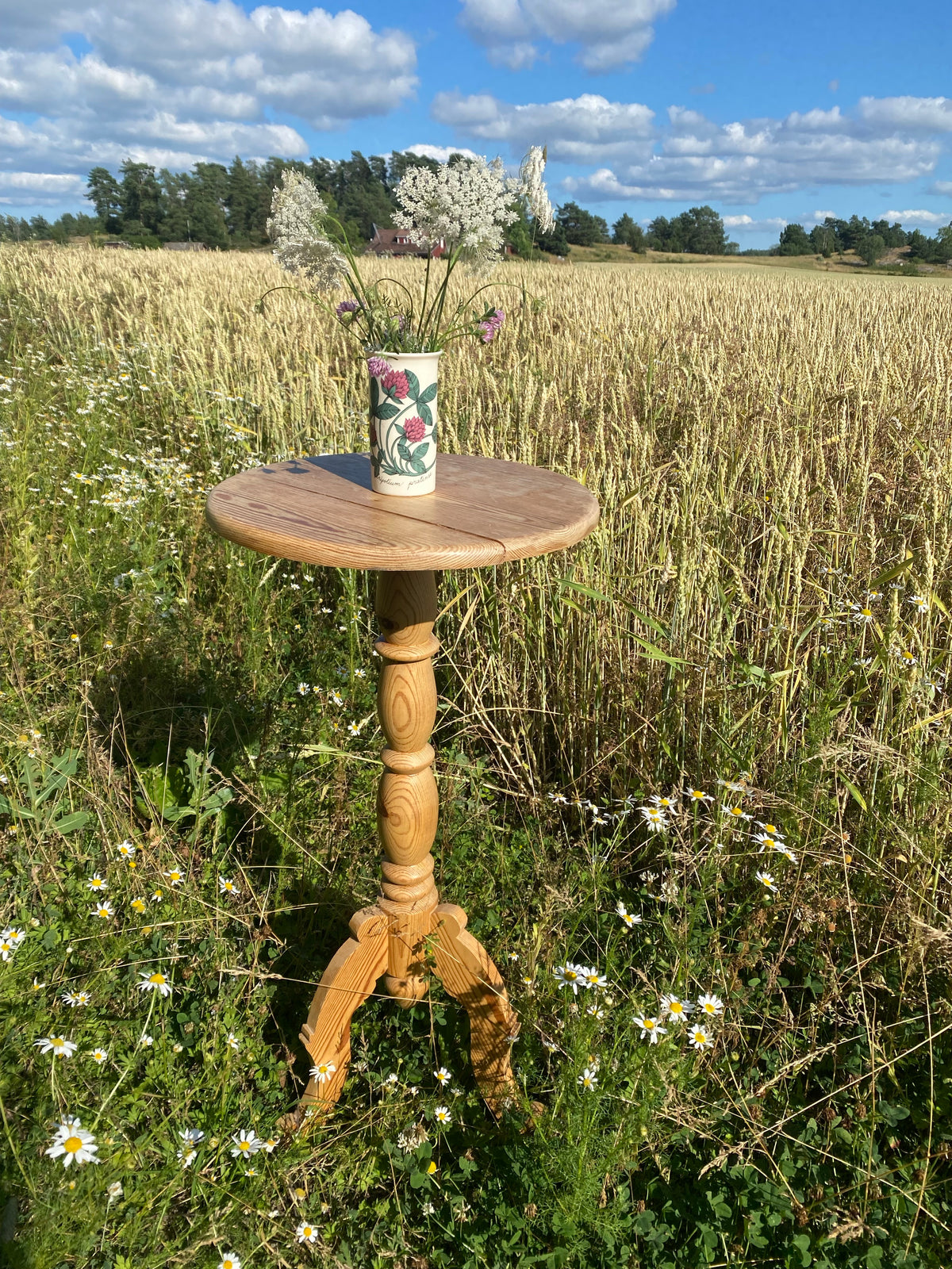 Trärent pelarbord