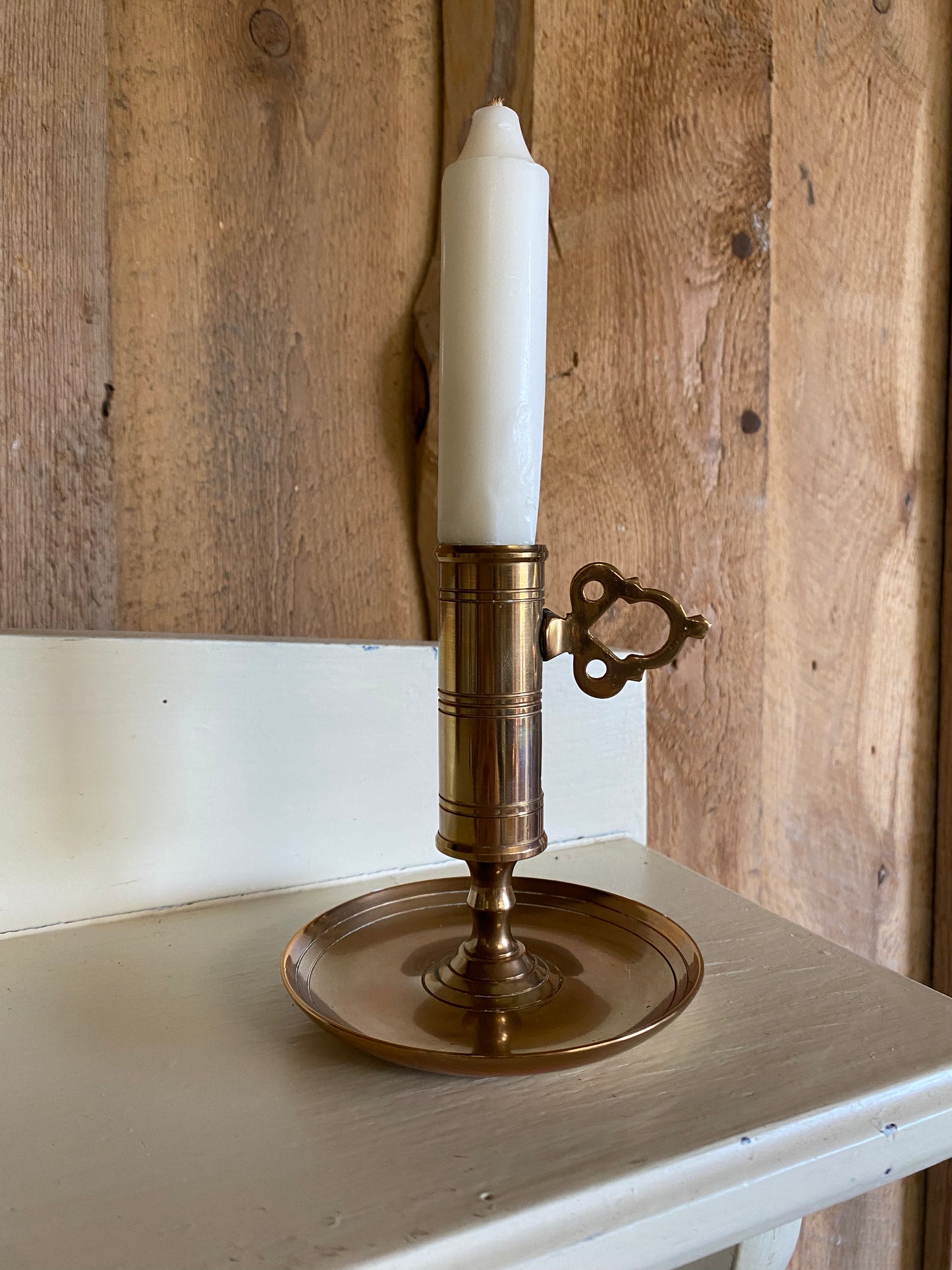Kammarljusstake i mässing -Malm