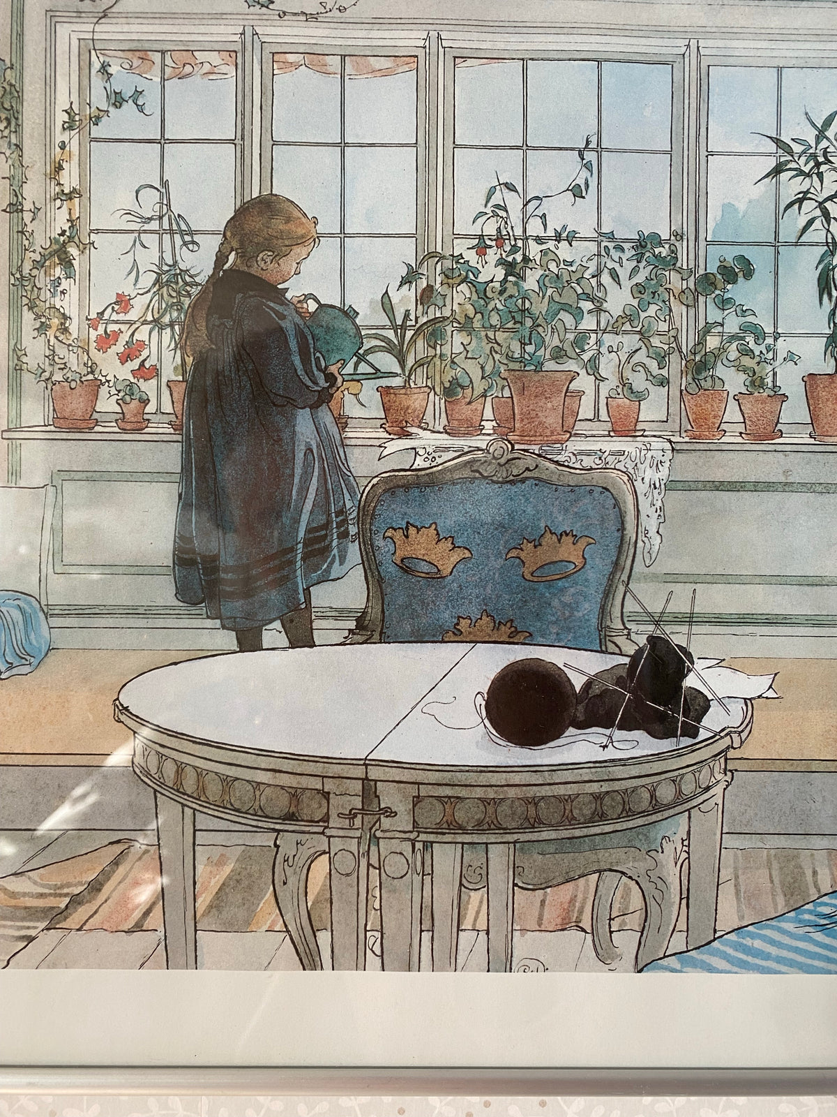 Carl Larsson blomsterfönstret tavla med ram