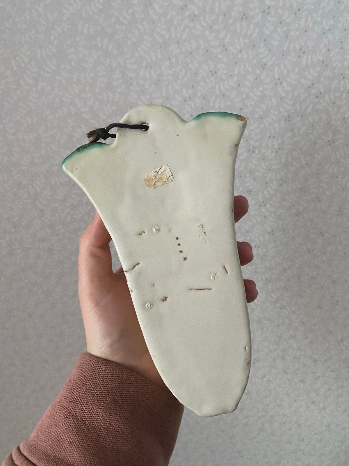 Stor väggvas i beige och grönt - Ekeby
