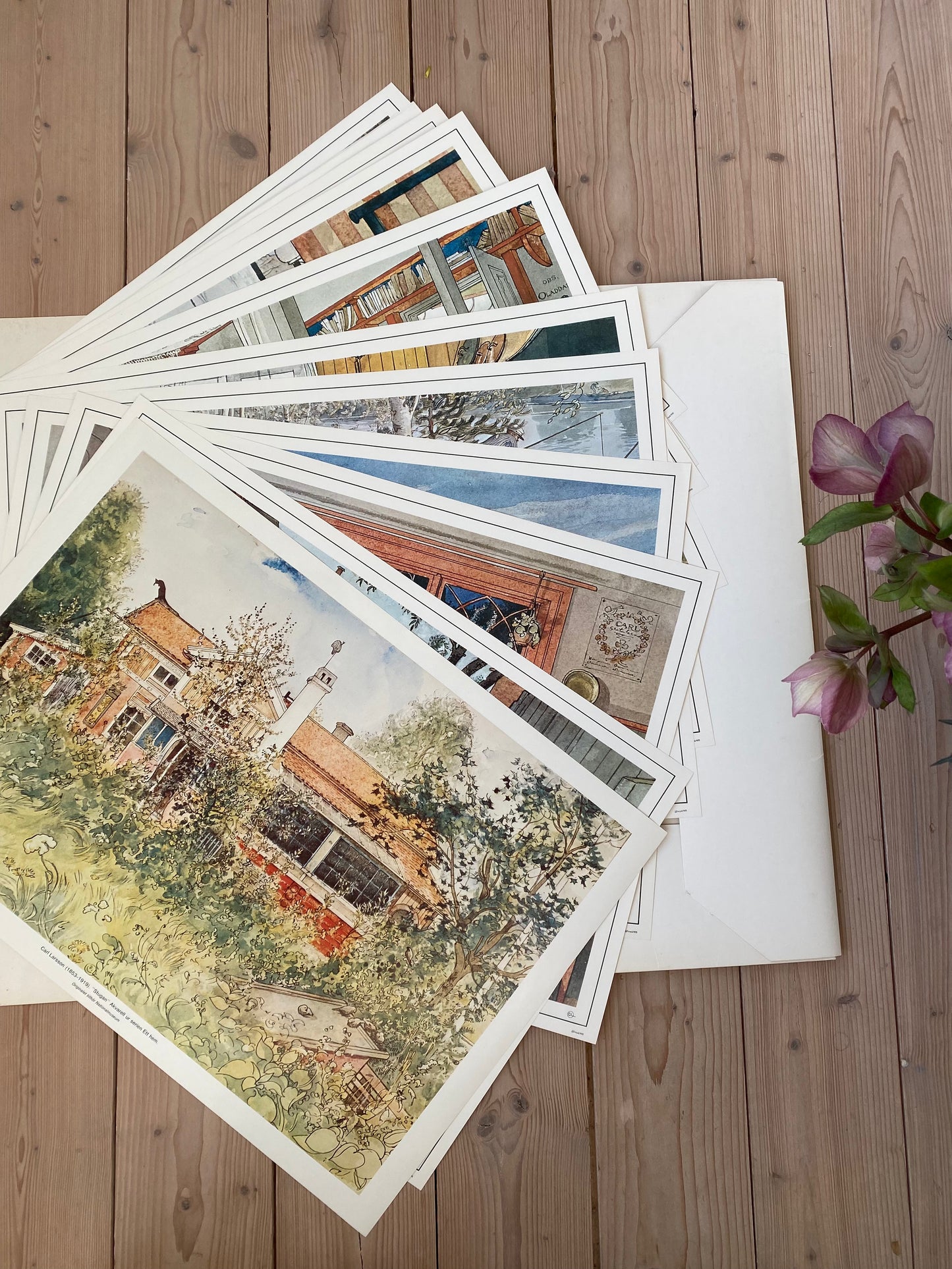 Carl Larsson samlingsmapp med 12 motiv