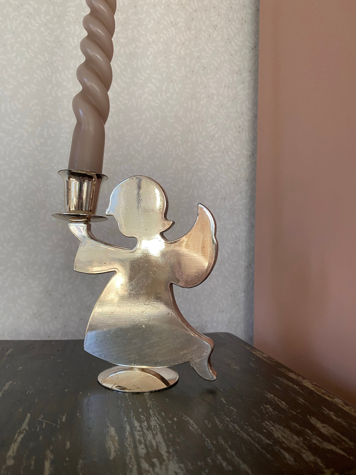 Änglaljusstake i silver