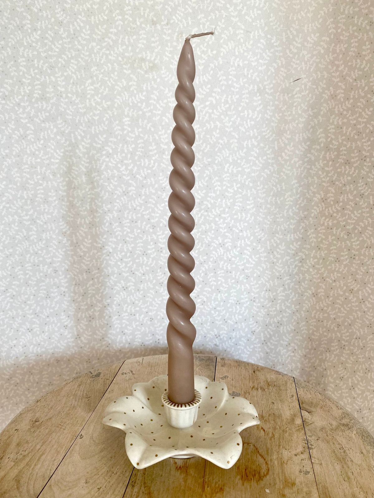 Guldprickig ljusstake - Gefle Sweden Arthur Percy