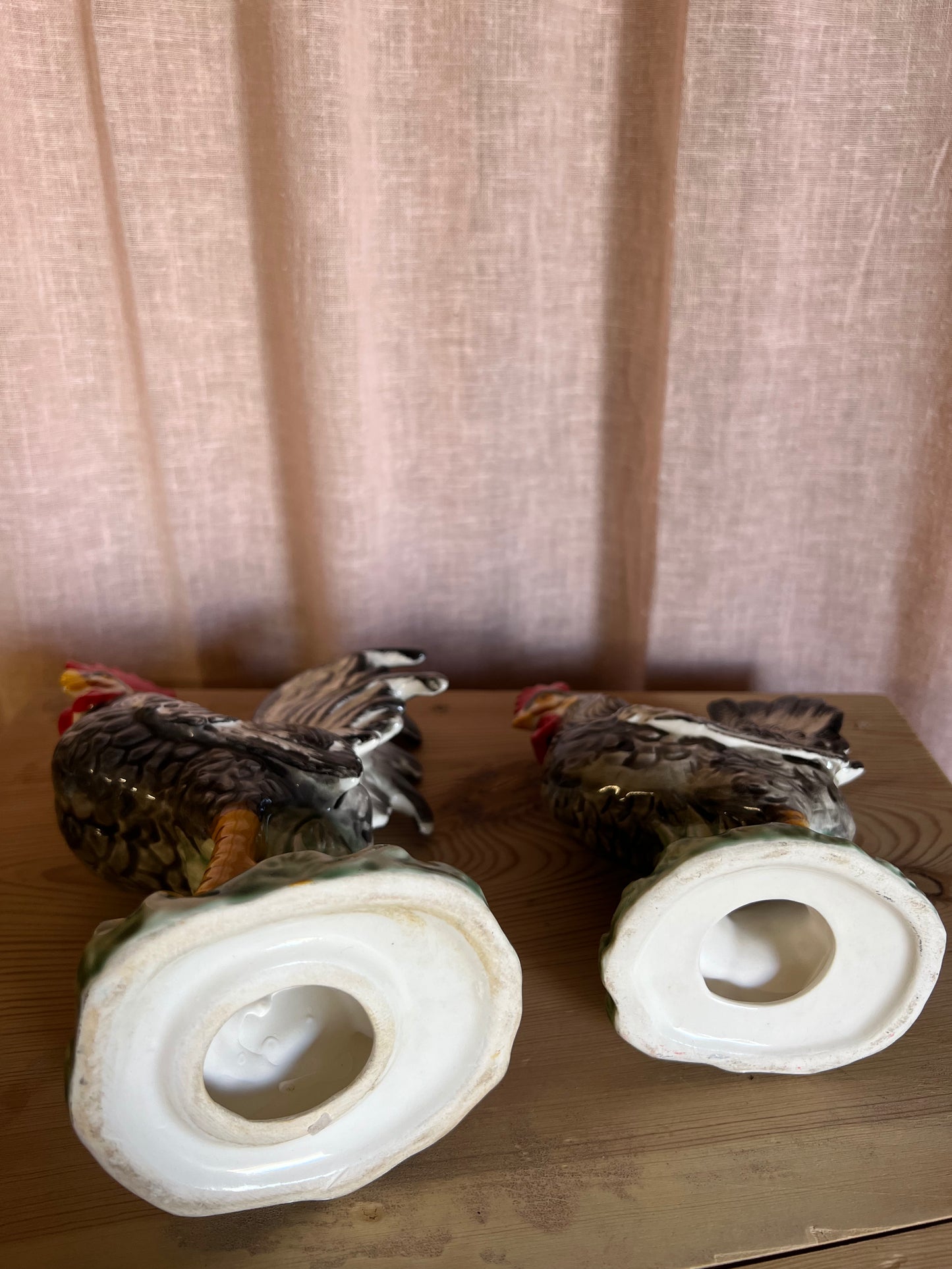 Paret tupp och höna i porslin