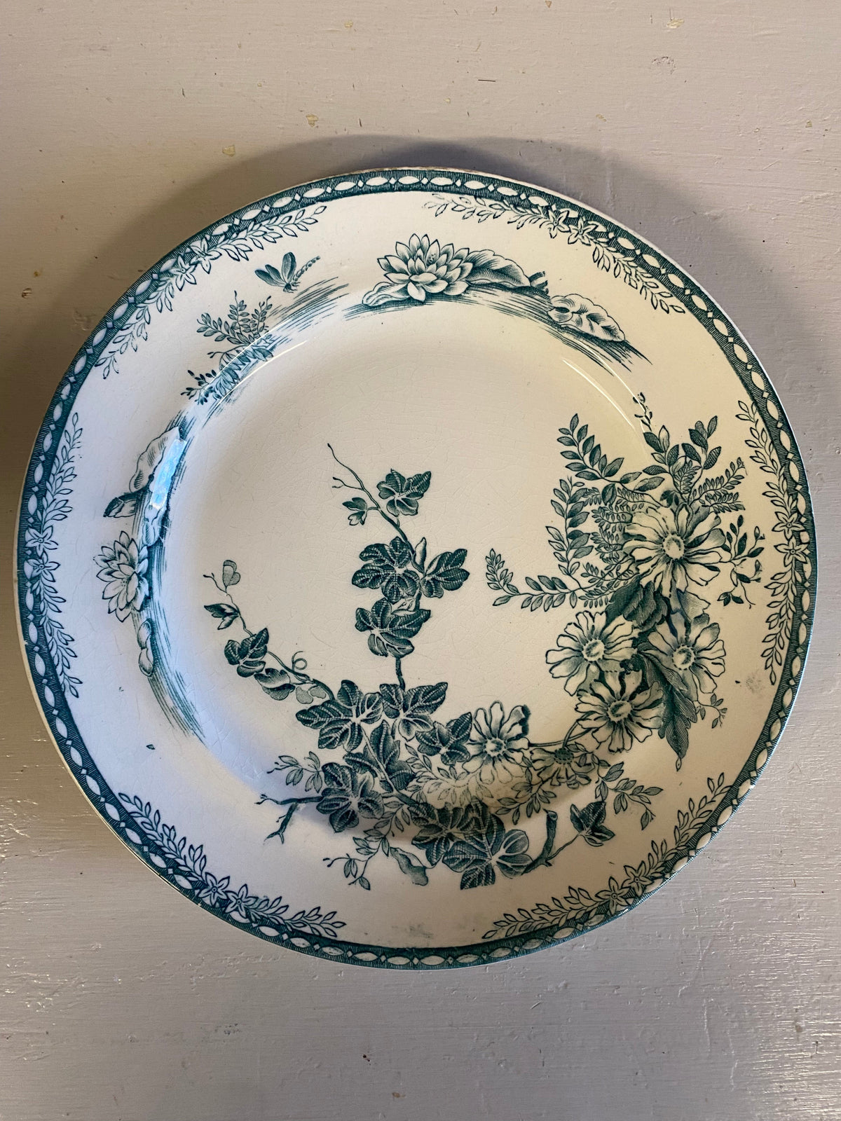 Mattallrik i grönvitt - FLORA
