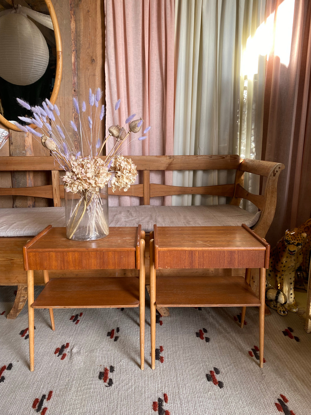 Paret sängbord i teak 1950-tal