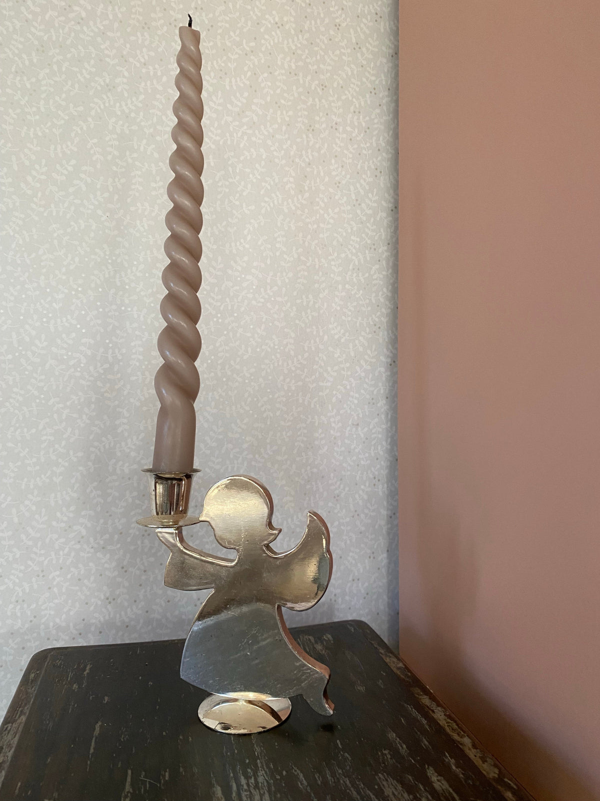 Änglaljusstake i silver