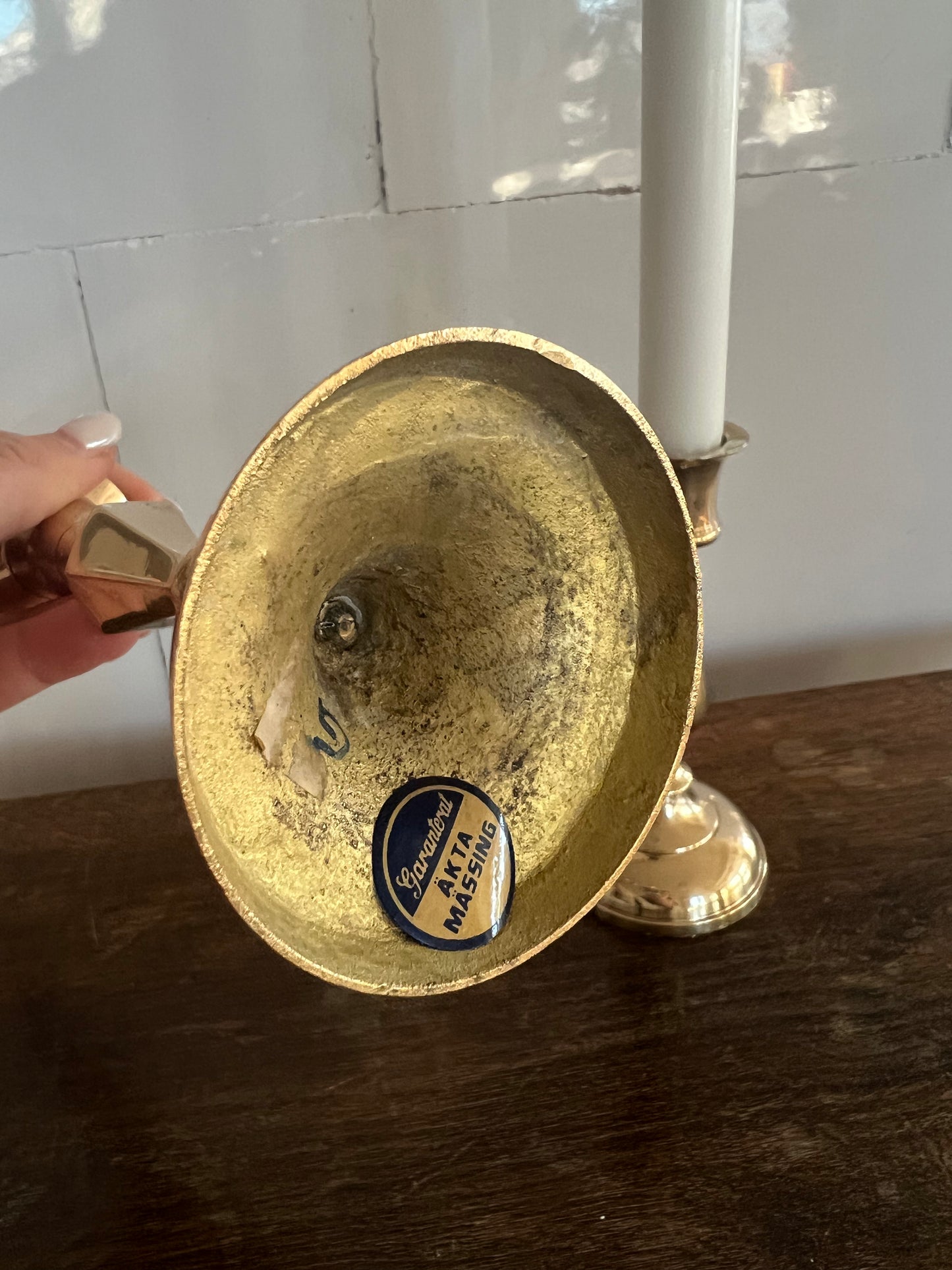 Paret mässingsljusstakar