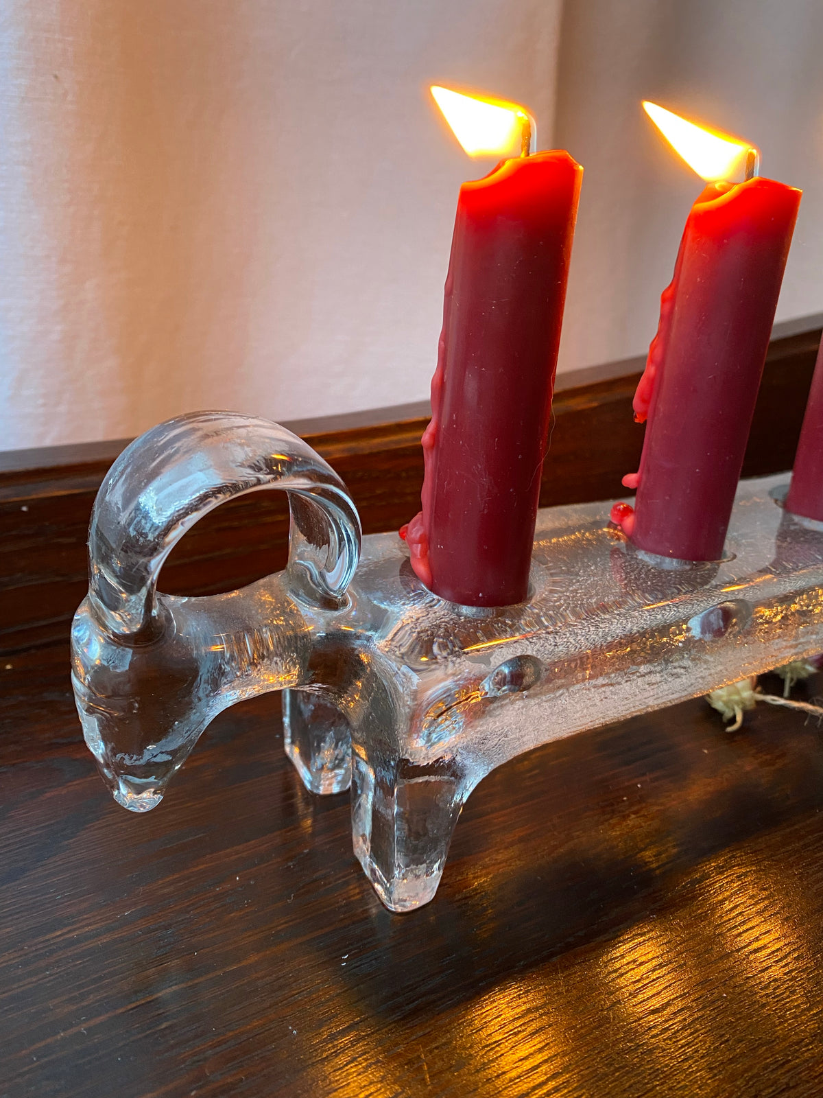 Adventsljusstake i glas ~ Kosta BERTIL VALLIEN