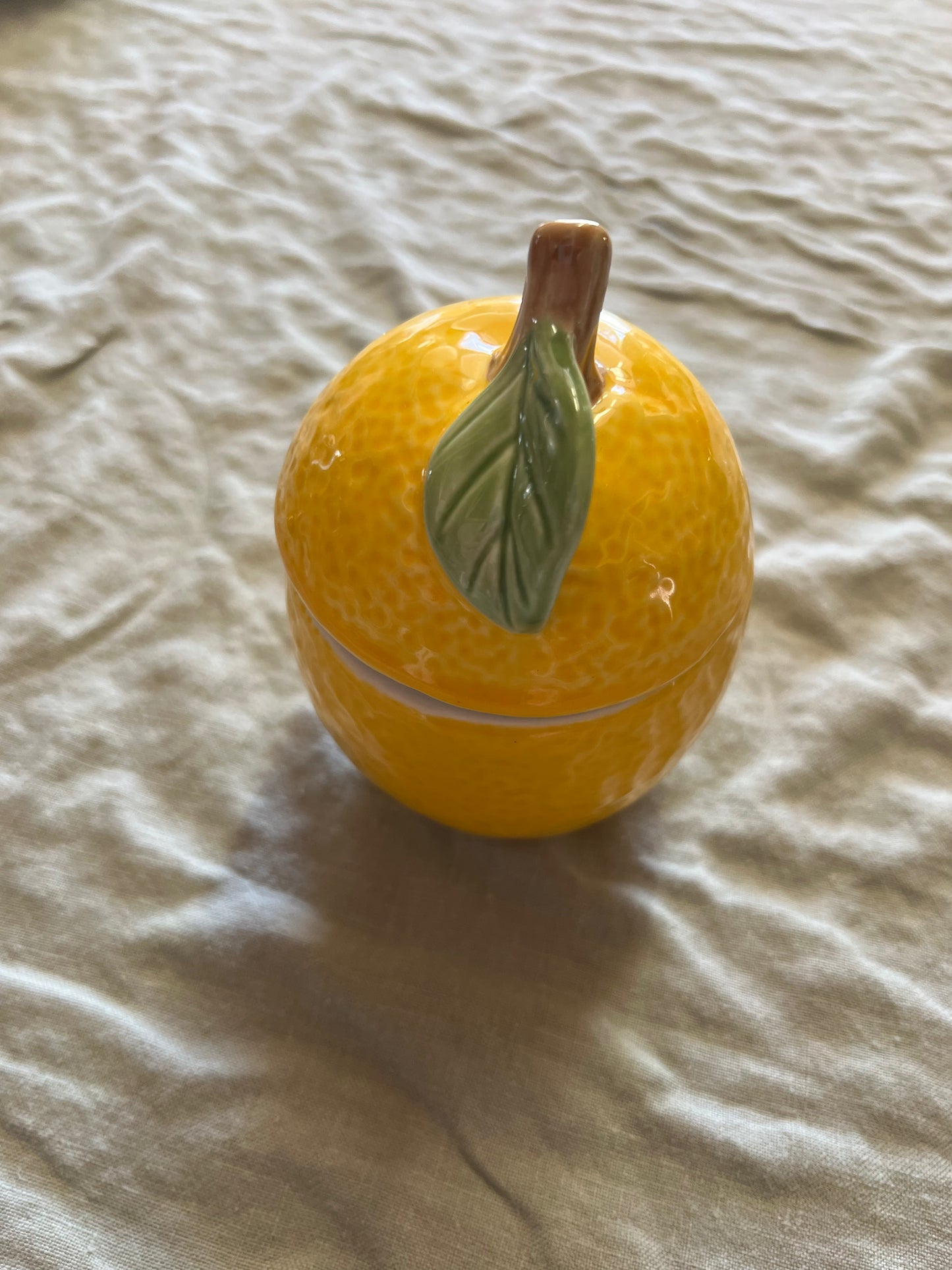 Citronskål med lock / ljus