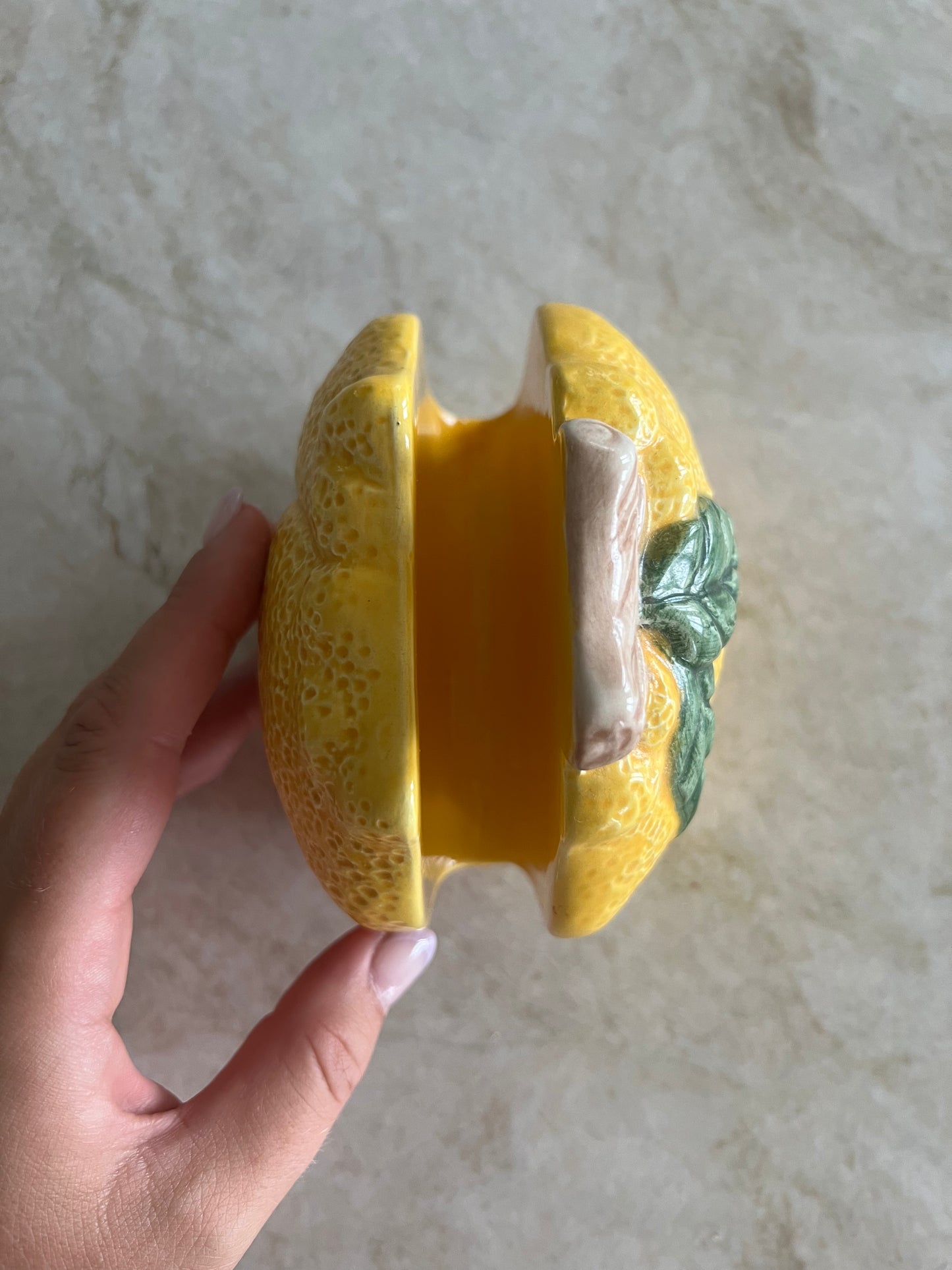 Servetthållare i porslin - citron