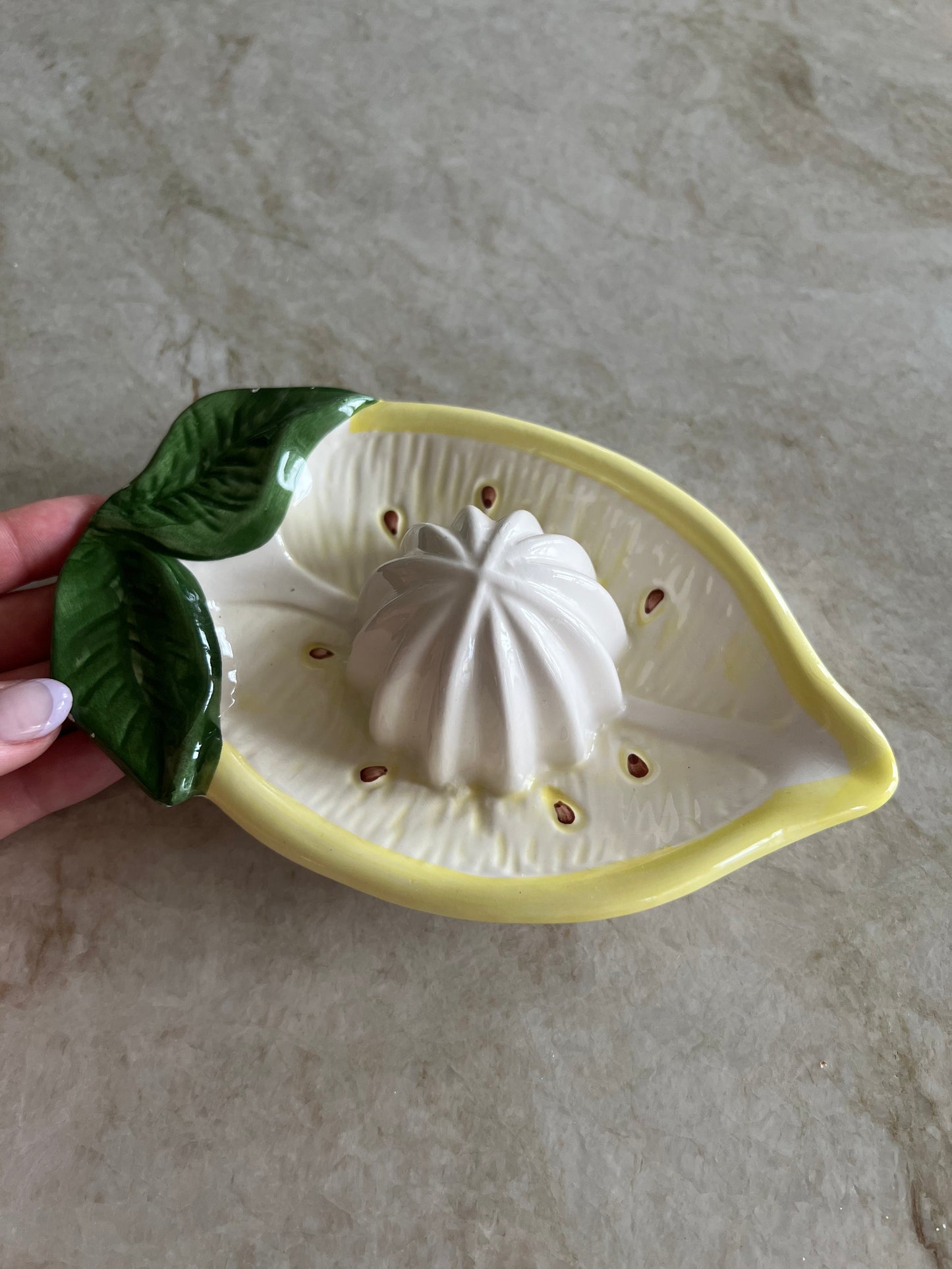 Citruspress i porslin - citron