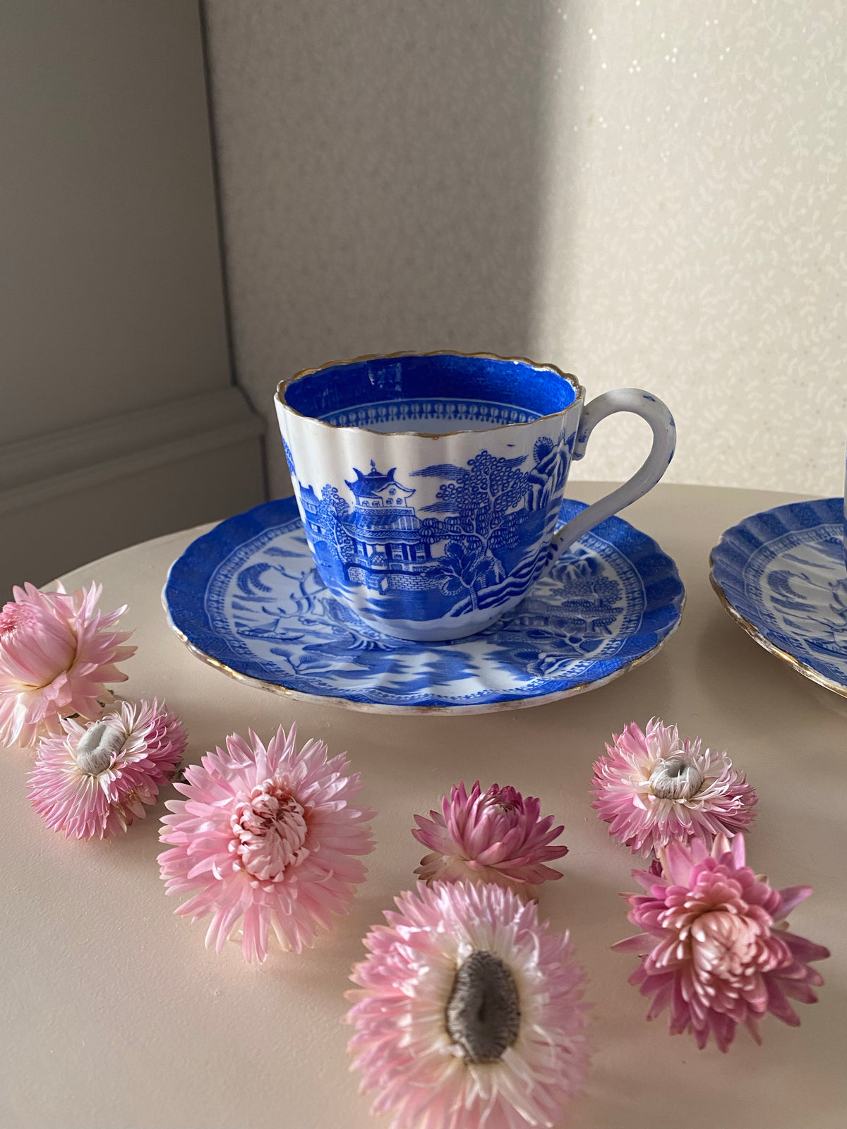 Paret kaffekoppar med fat - WILLOW Gustavsberg