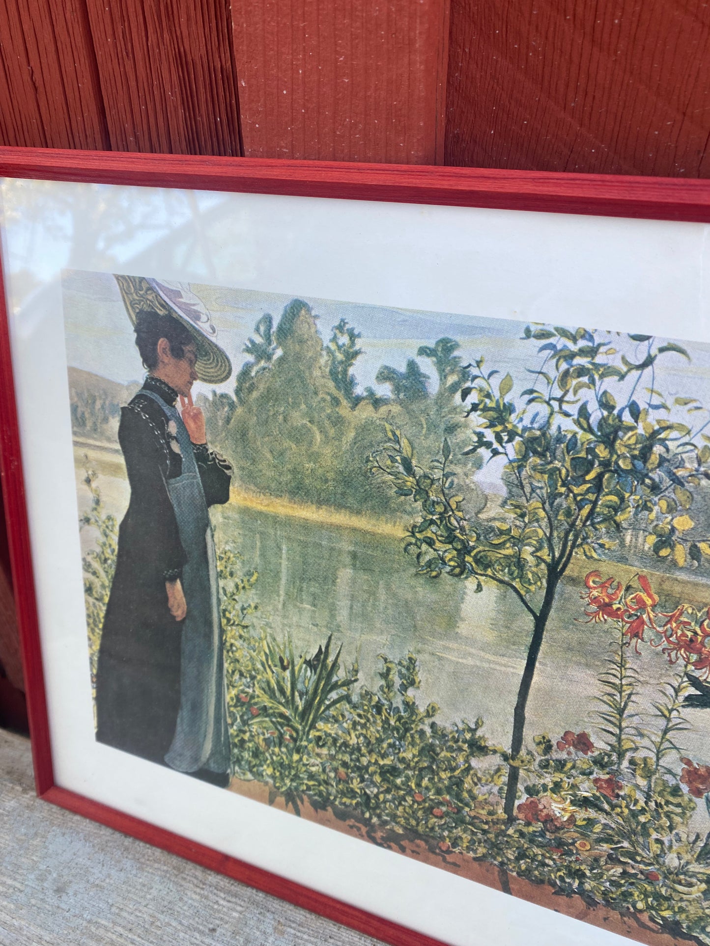 Tavla Carl Larsson med röd ram