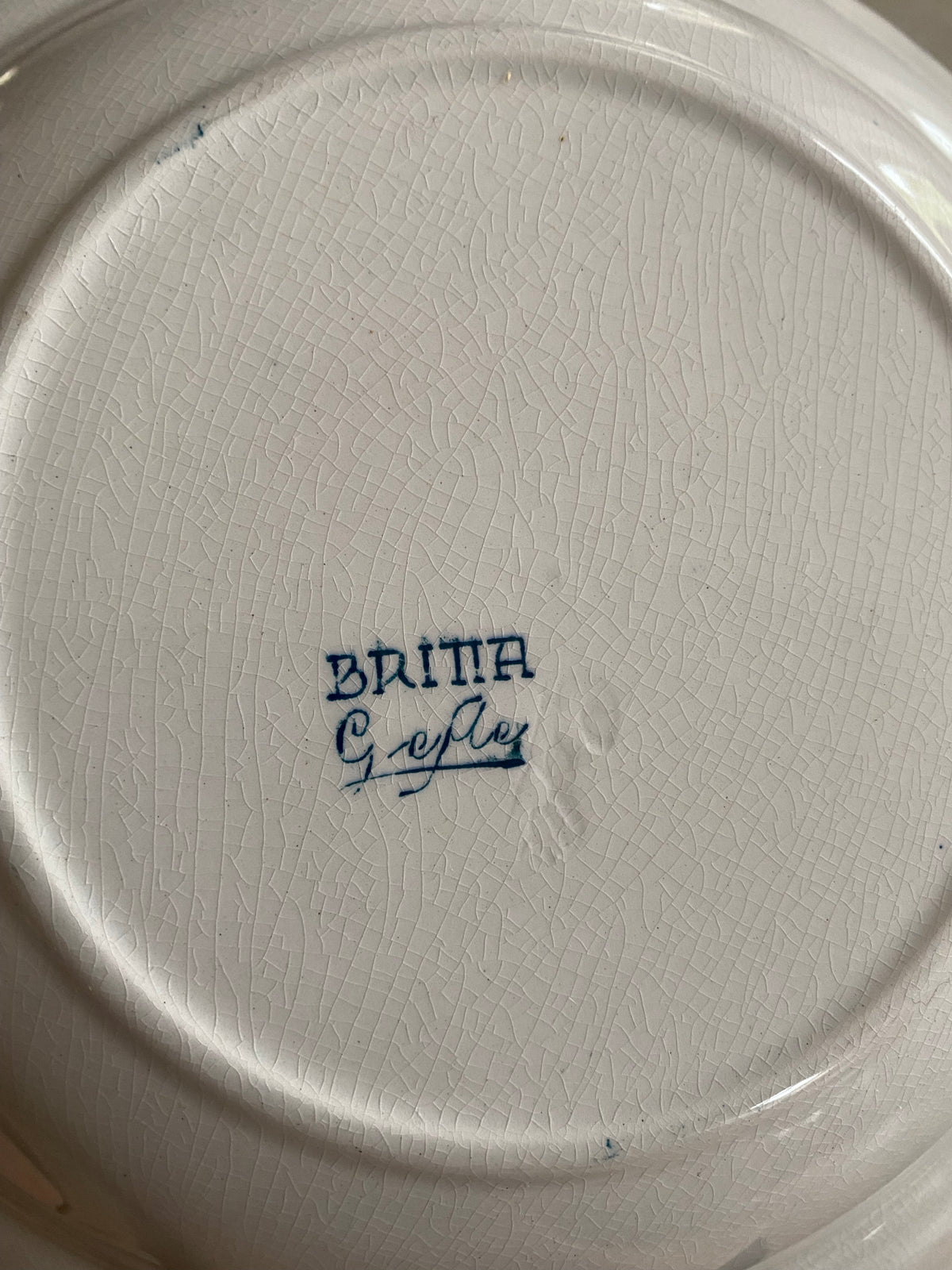 Blåvit djup tallrik - BRITTA Gefle