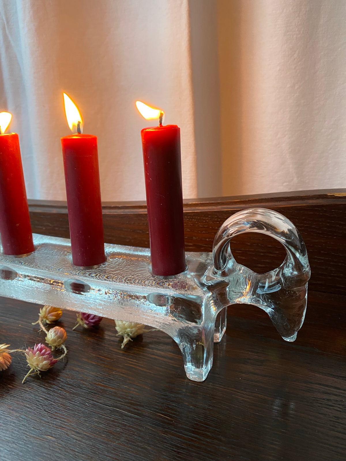 Adventsljusstake i glas ~ Kosta BERTIL VALLIEN