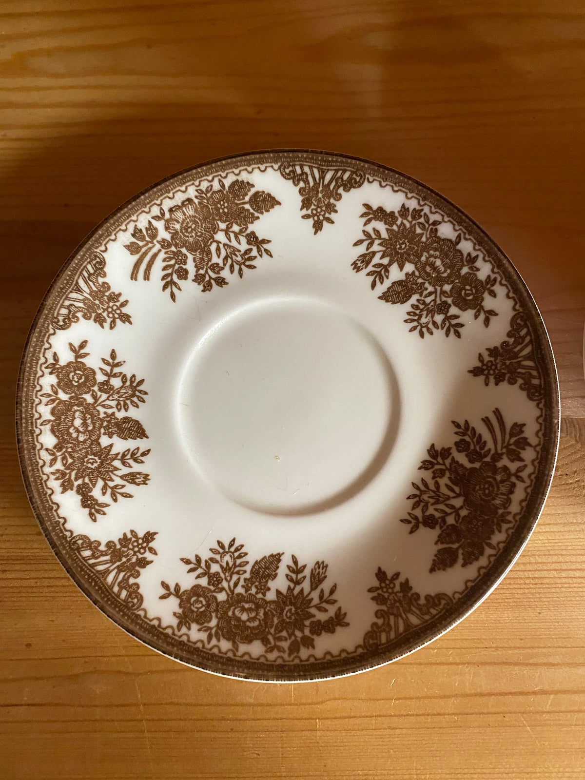 Fyra kaffekoppar med fat - brun FASAN Old Gustafsberg