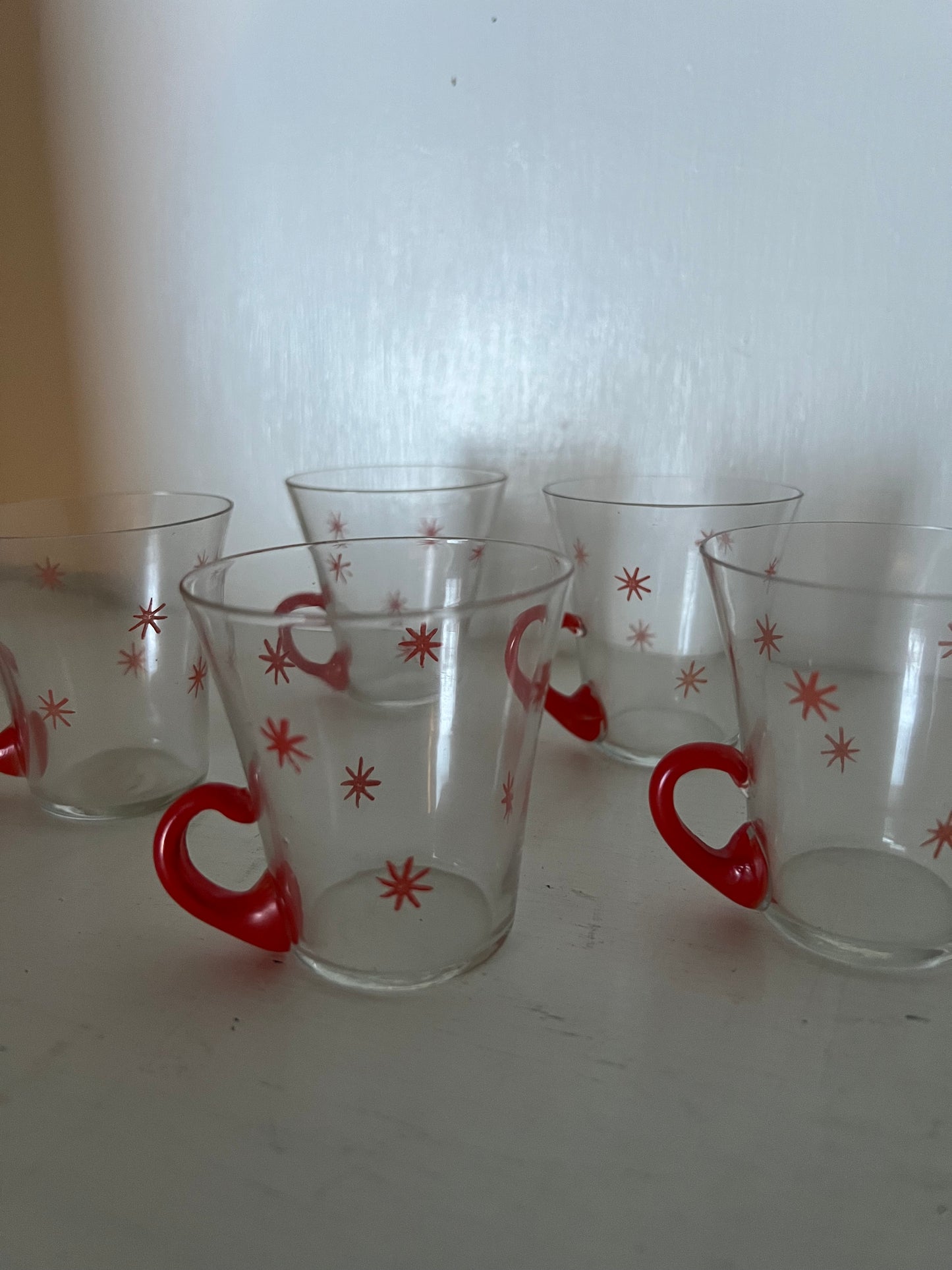 Tunna glögglas med röda stjärnor, 5st