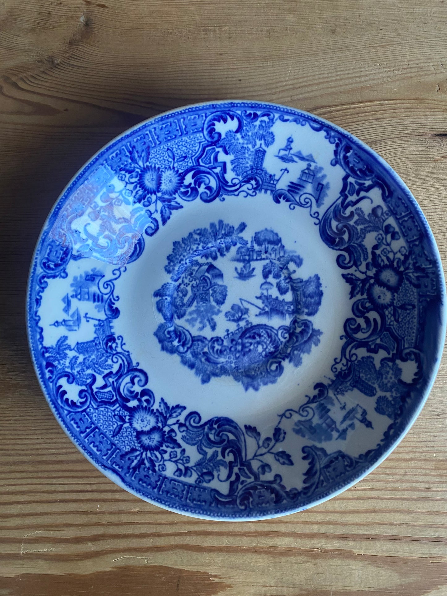 Paret blåvita kaffekoppar med fat - Rörstrand 1800-tal