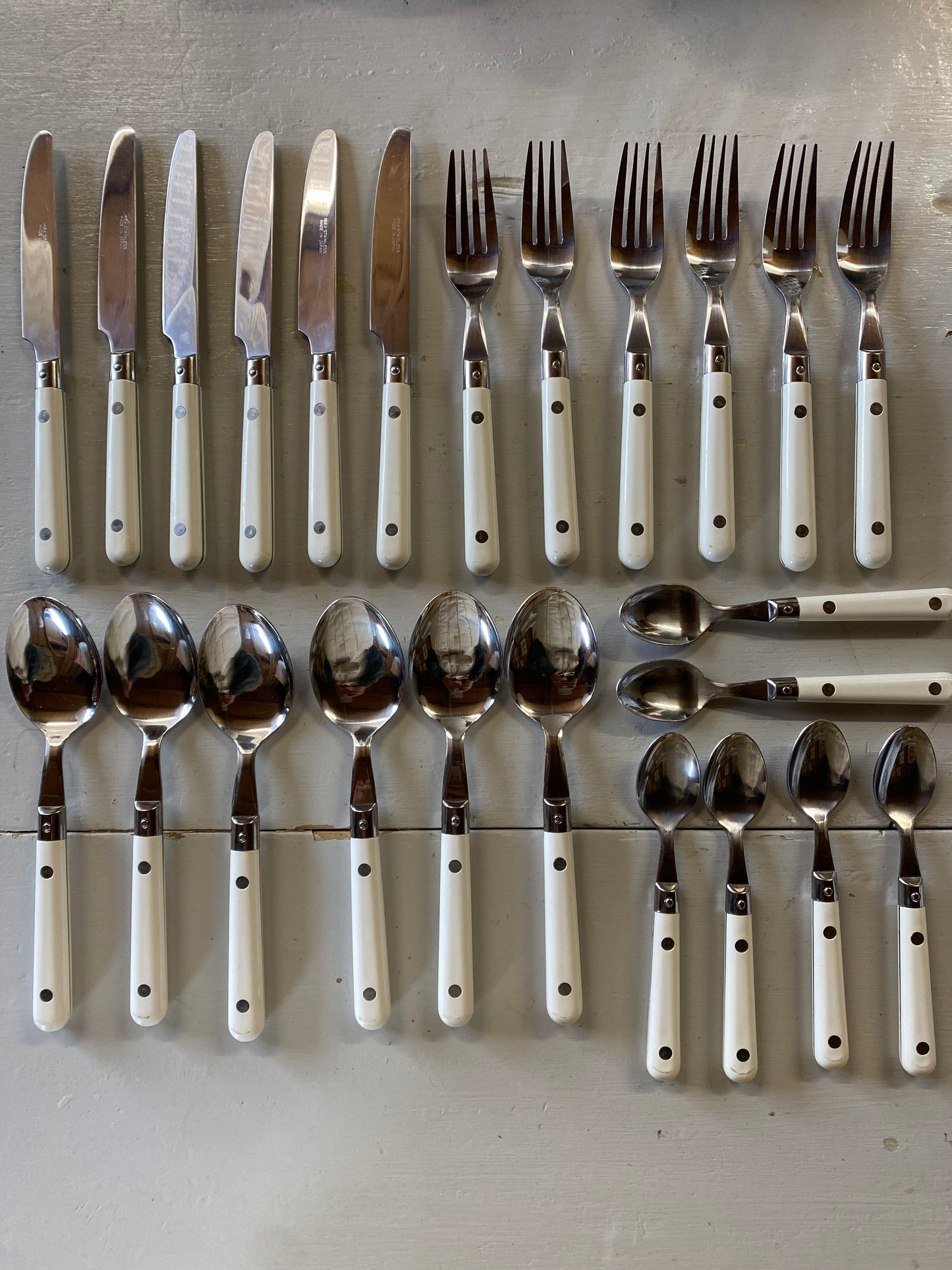 24 delar vintage bestick rostfritt stål