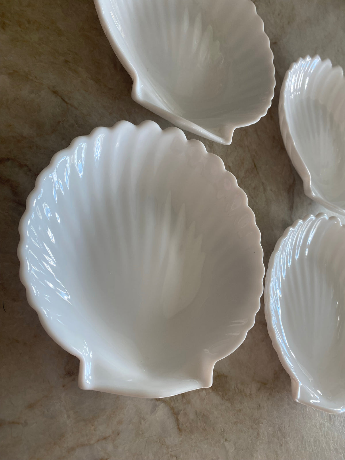 4st snäckfat i vitt porslin 🐚