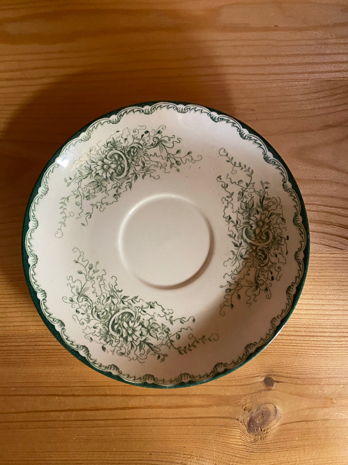 Kaffekopp med fat - Grön Anna