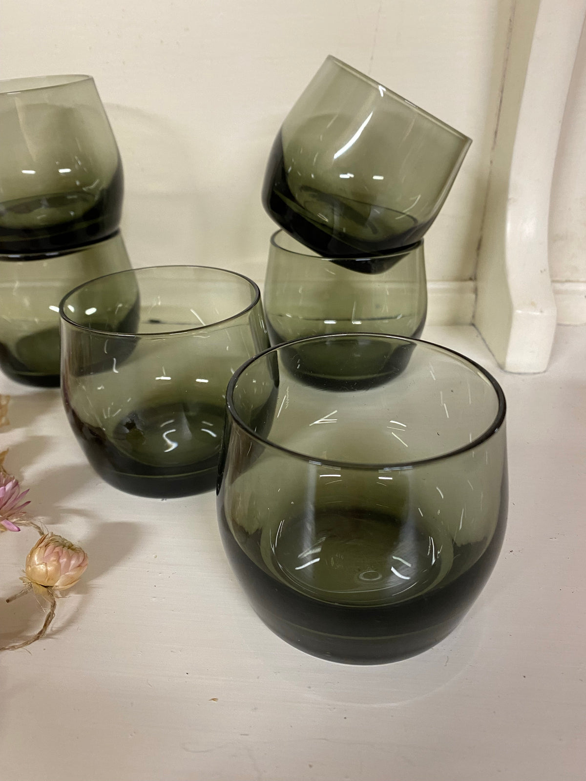 6 st rökfärgade dricksglas