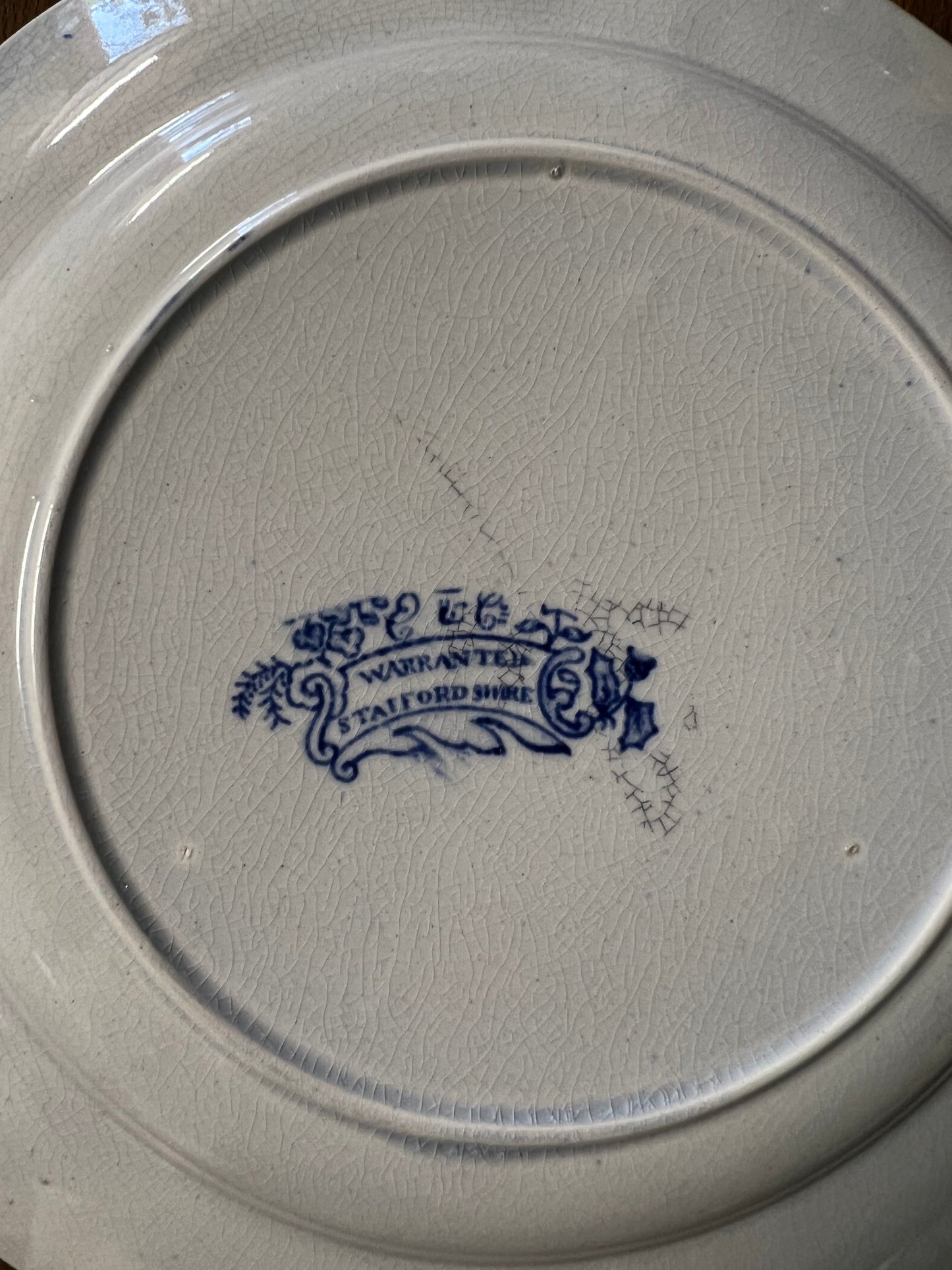 Blåvit tallrik - Staffordshire