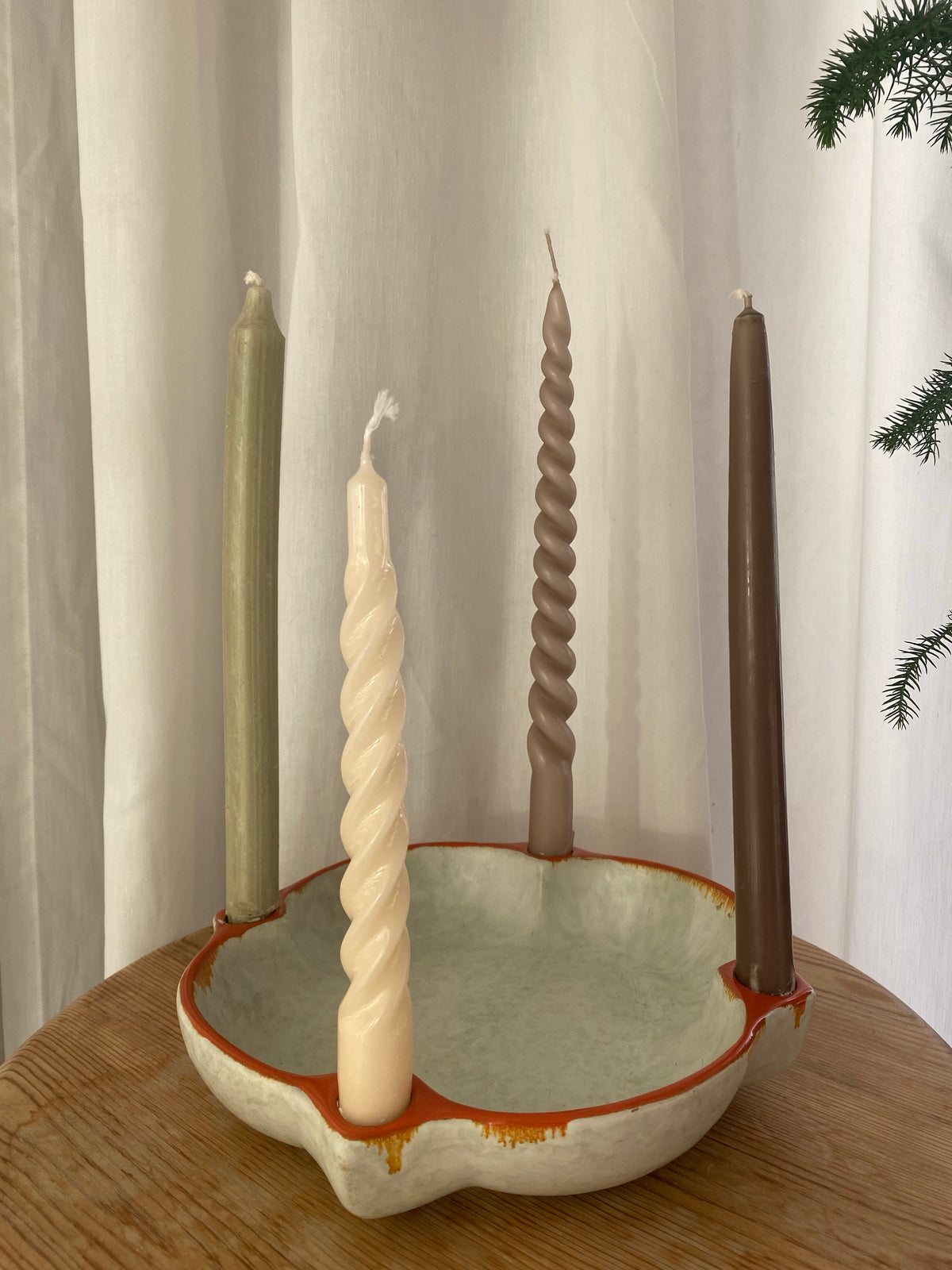 Adventsljusstake i keramik ~ Ekeby