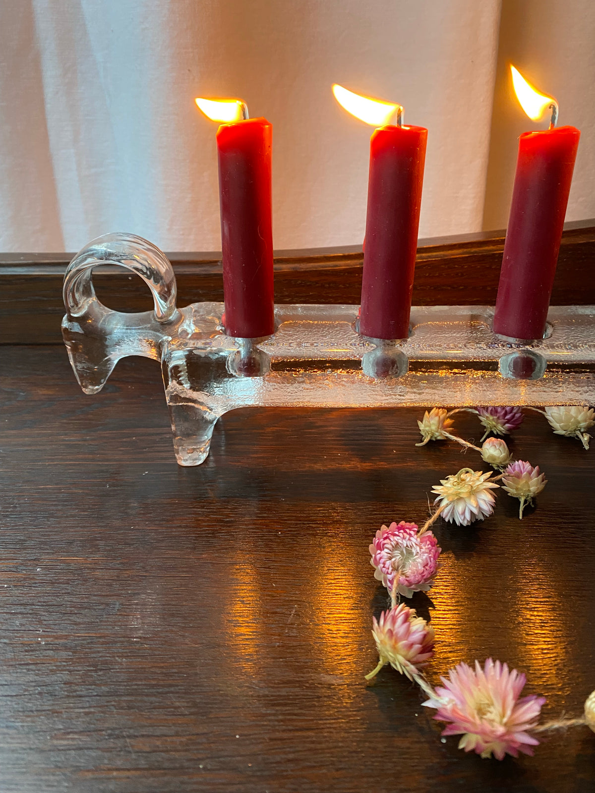 Adventsljusstake i glas ~ Kosta BERTIL VALLIEN