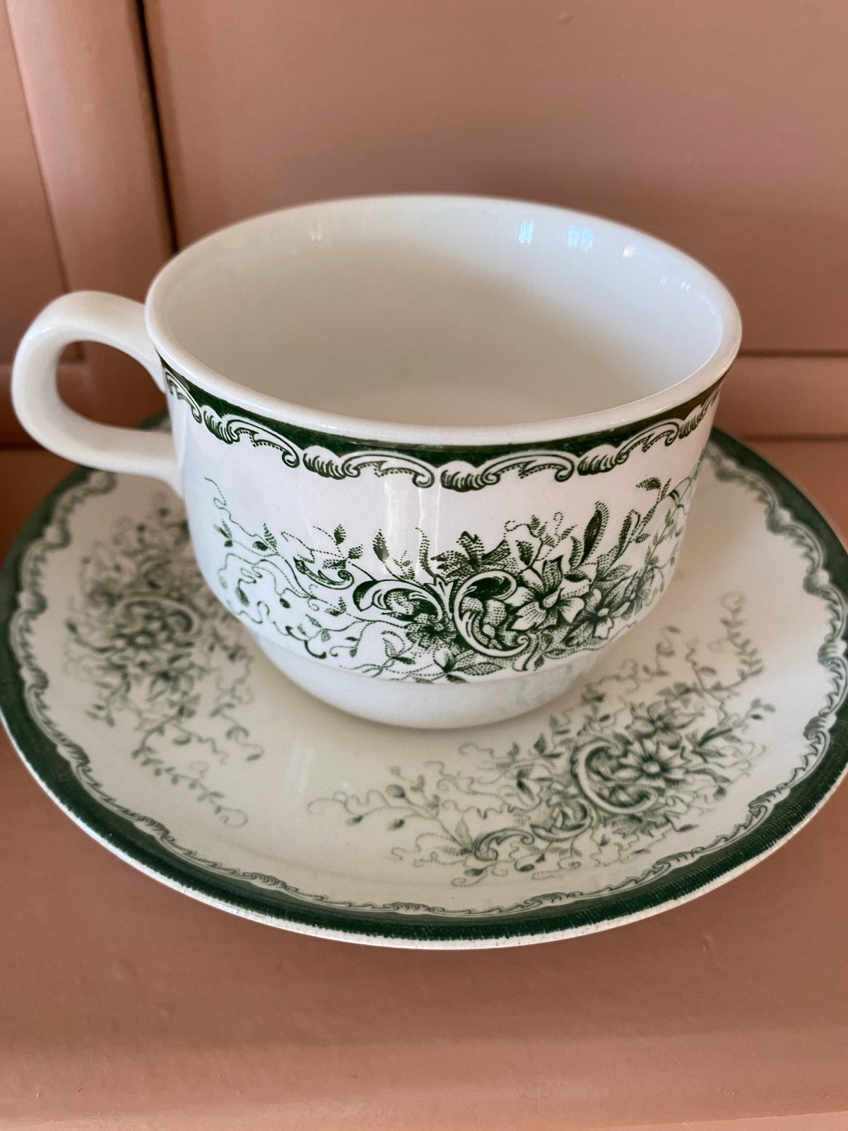 Gröna Anna Rörstrand - 2st kaffekoppar med fat