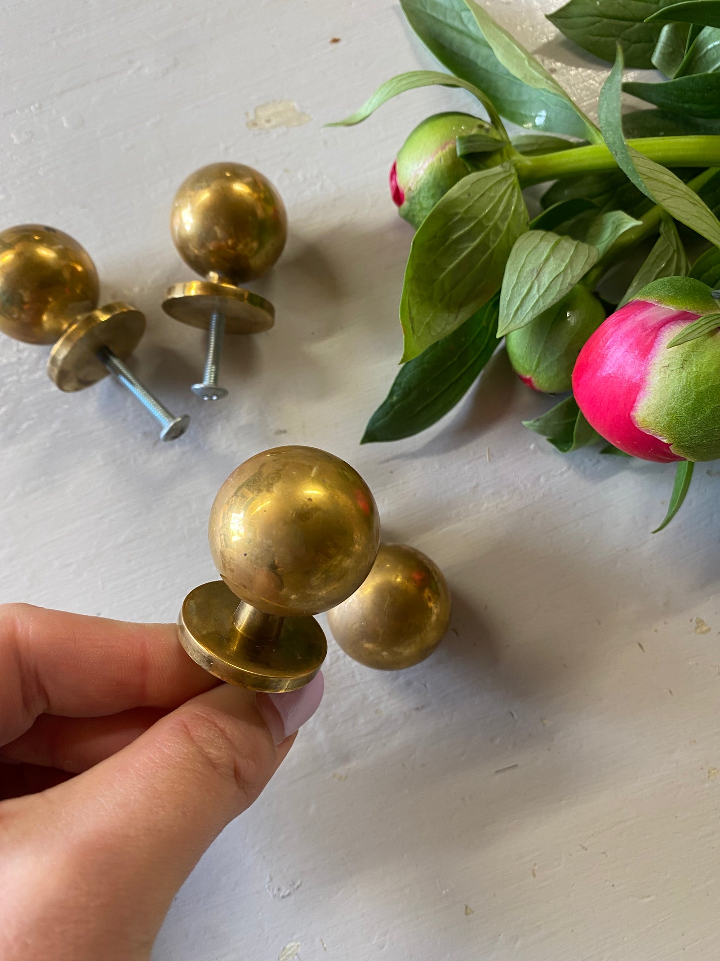 4st knoppar i mässing