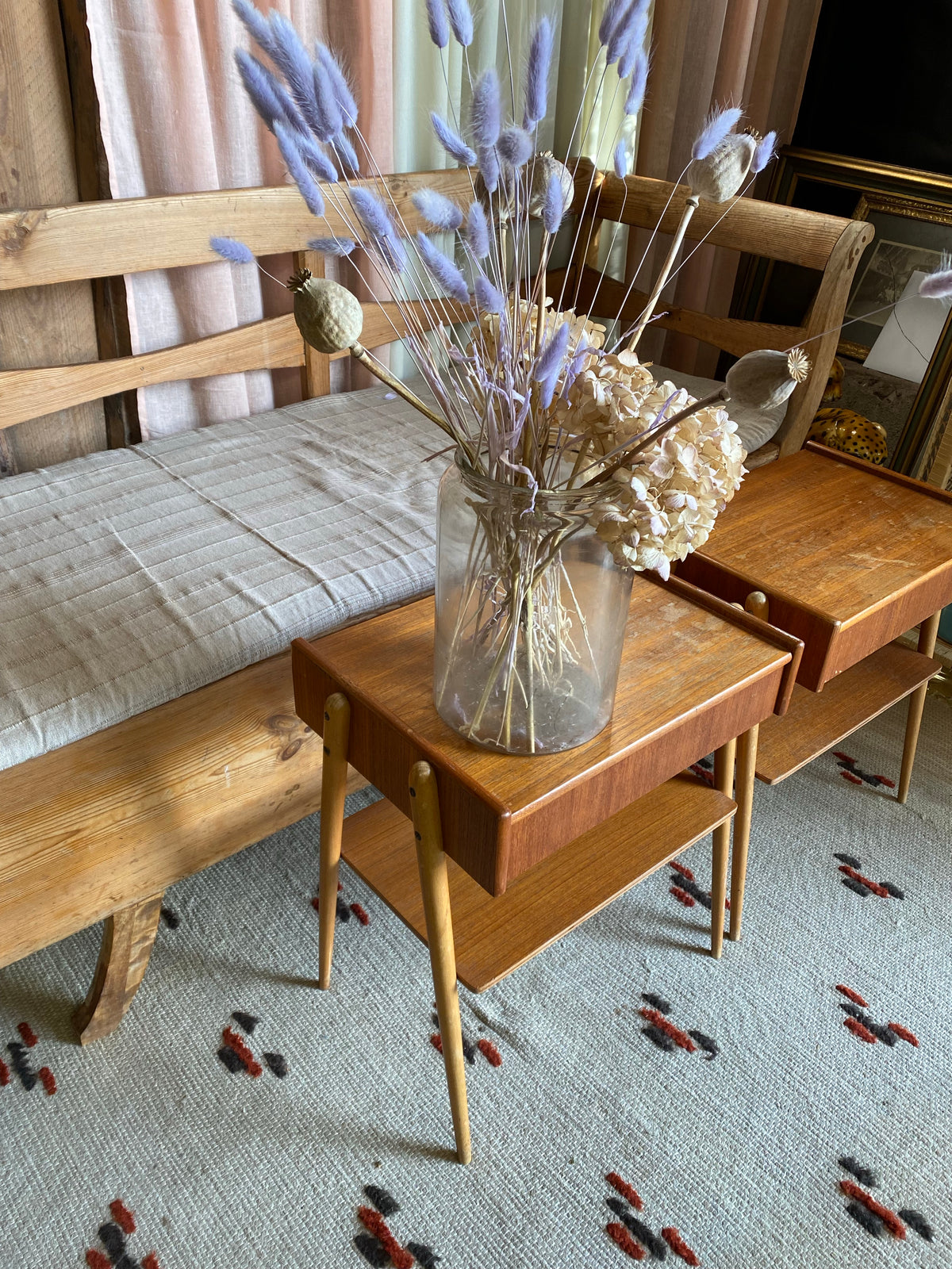 Paret sängbord i teak 1950-tal