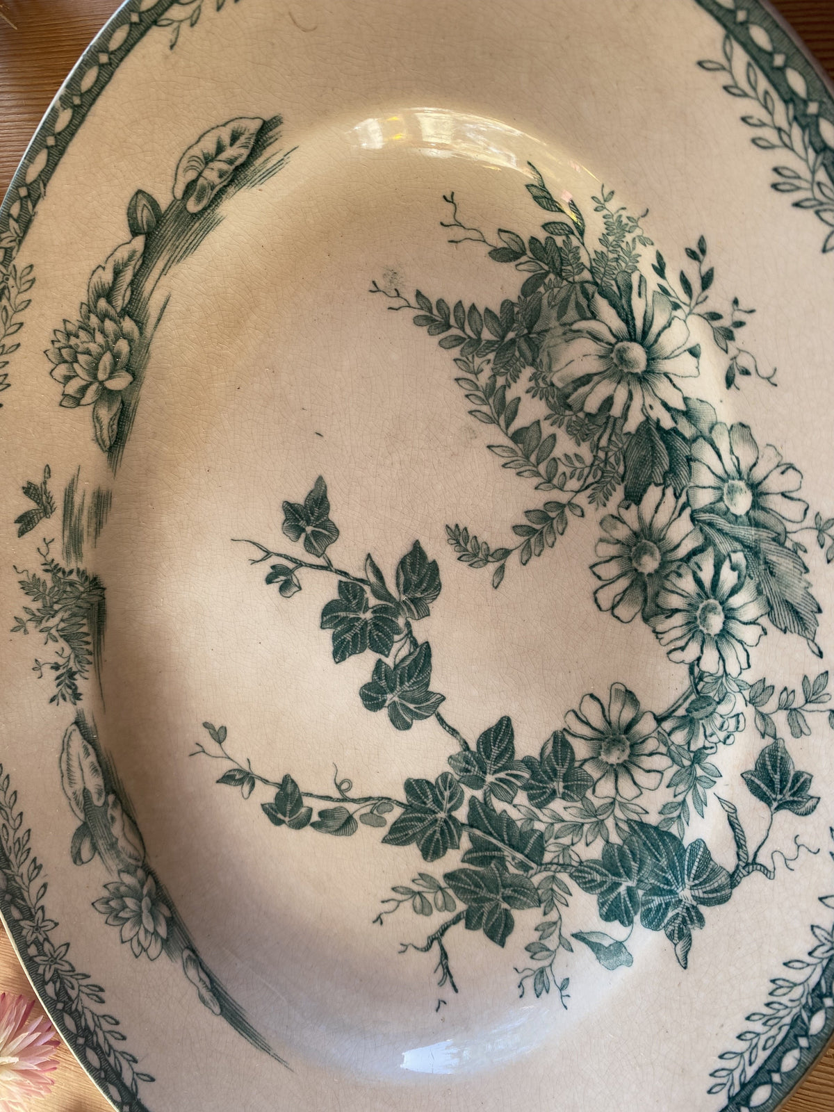 Oval tallrik i grönt - FLORA Gustavsberg