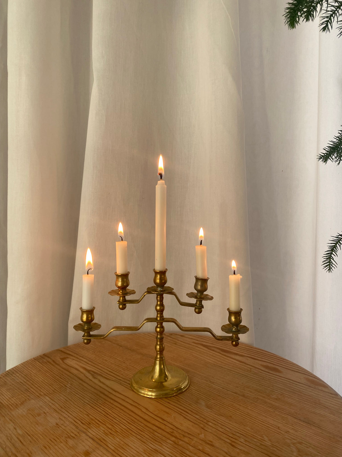 Mässingsljusstake för julgransljus