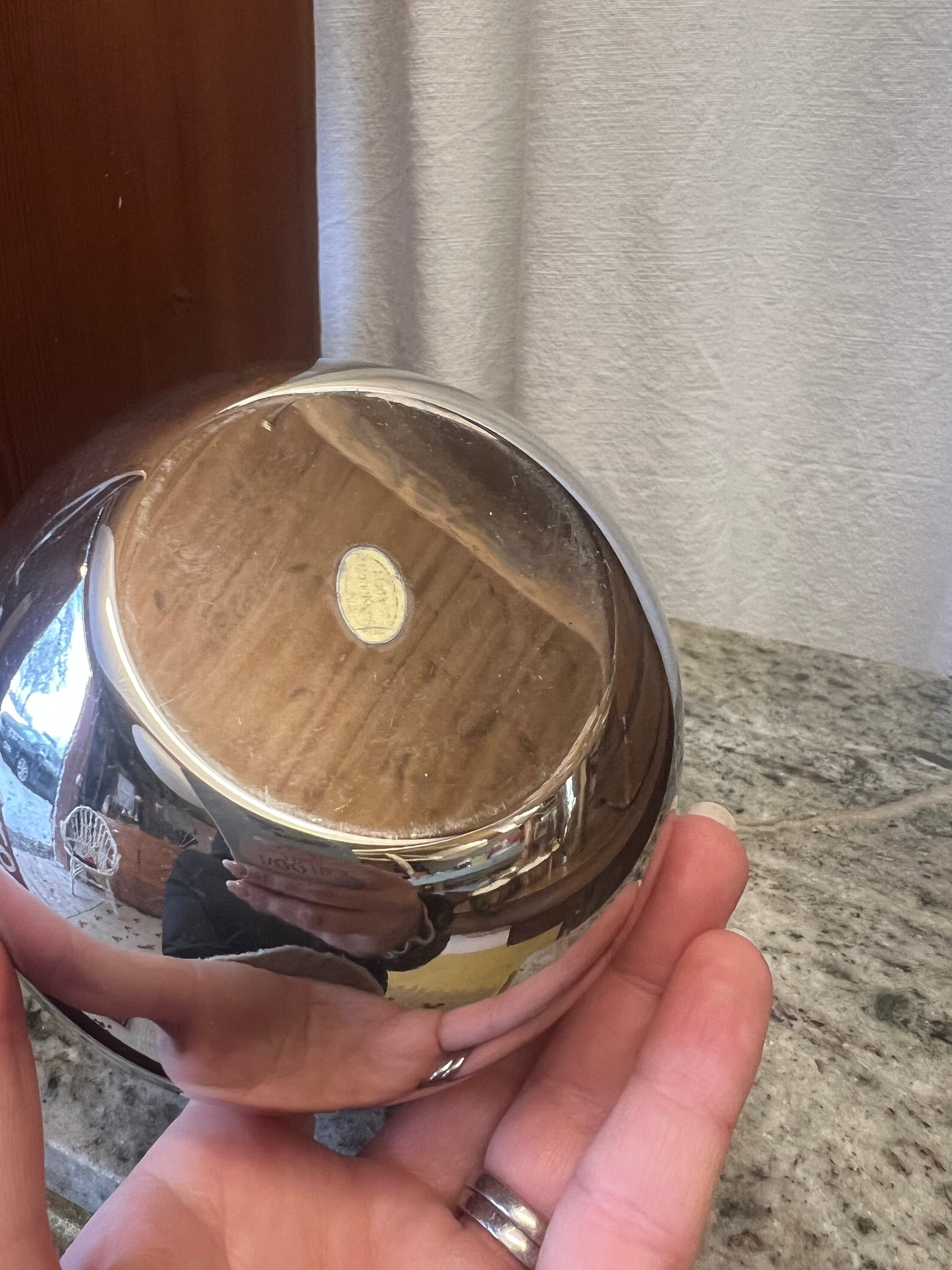 Putsad skål i nysilver - äpplet